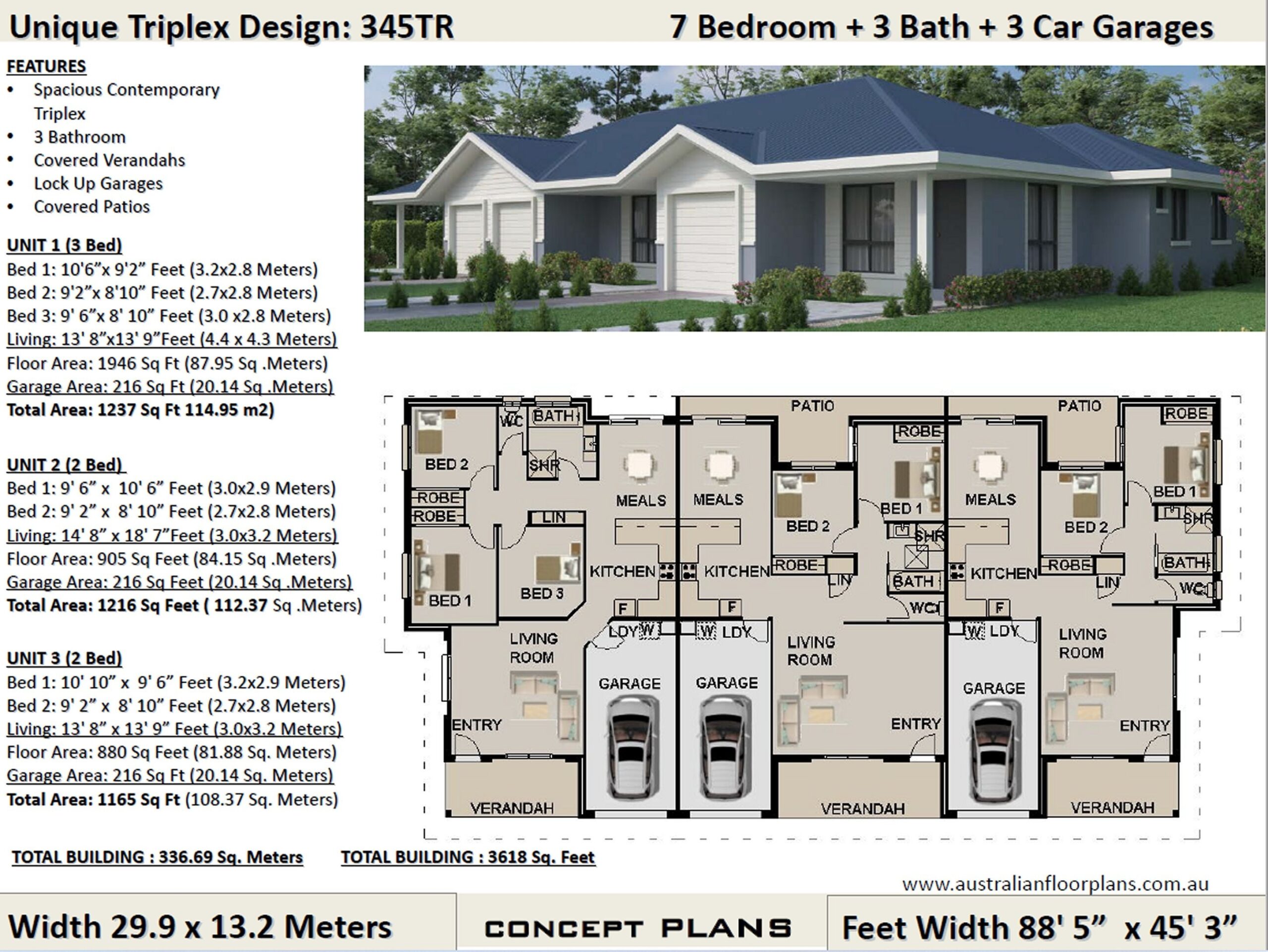 3618sq Foot Or 336 M2 7 Bedrooms Triplex Design 3x 2x 2 