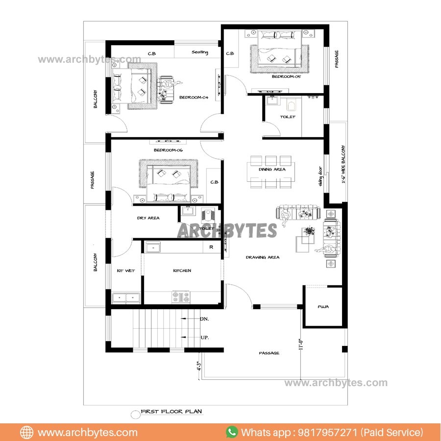 36X60 Feet House Plan