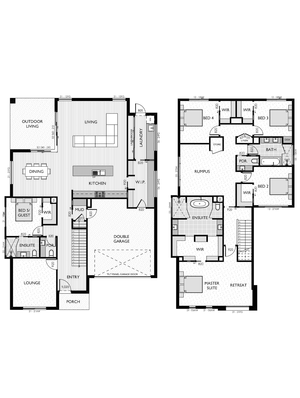 4 5 Bedroom Floor Plans Virtue Homes Gippsland