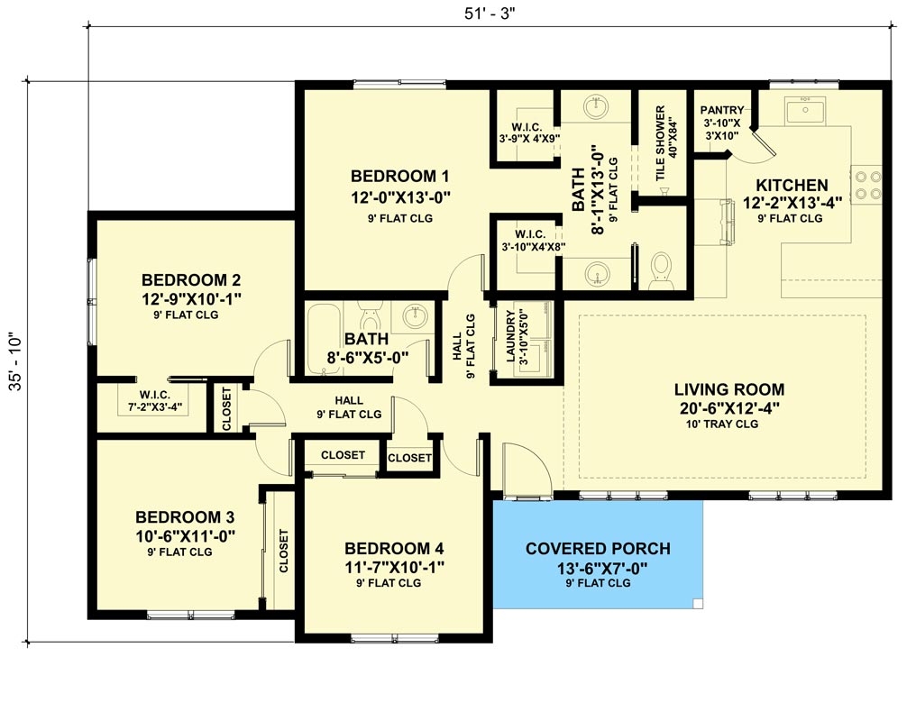 4 bed New American Ranch Home Plan With Clustered Bedrooms 420049WNT Architectural Designs House Plans