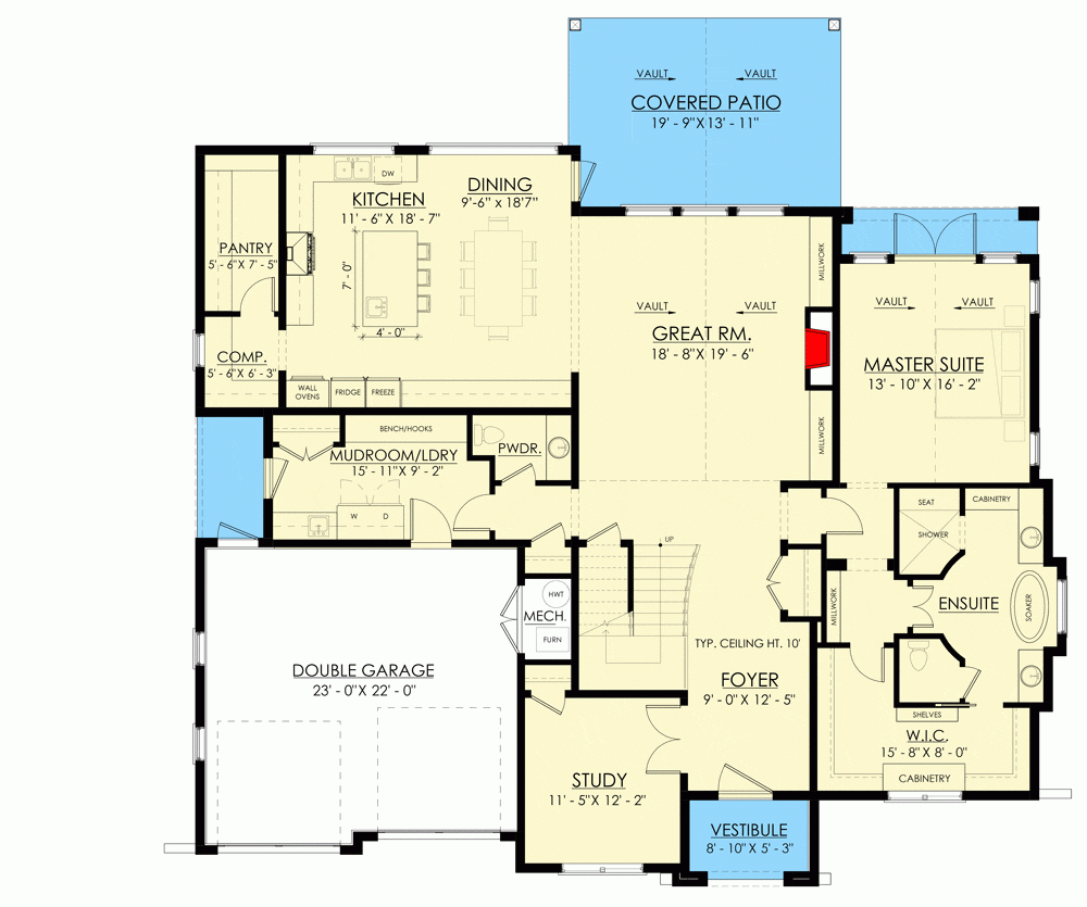 4 Bed Transitional House Plan With Vaulted Spaces Indoors And Out Floor Plan Luxe Dreamer 4 Bed Transitional House Plan With Vaulted Spaces Indoors And Out Floor Plan Luxe Dreamer