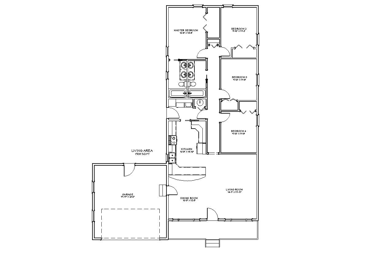 4 Bedroom 2 Bath Narrow Lot Architectural Plans 1508 SF 46 x65 One Story House Plans Compact Floor Plan Double Garage Digital Blueprint Etsy 4 Bedroom 2 Bath Narrow Lot Architectural Plans 1508 SF 46 x65 One Story House Plans Compact Floor Plan Double Garage Digital Blueprint Etsy