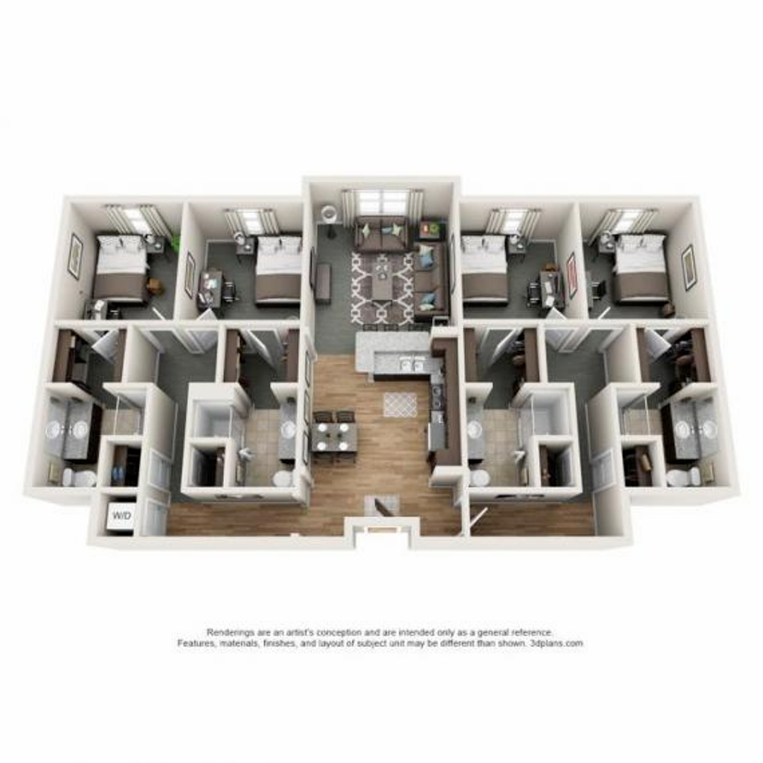 4 Bedroom 4 Bed Apartment Latitude Student Housing