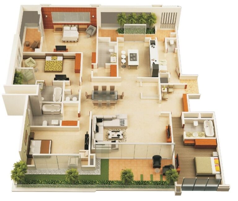 4 Bedroom Apartment House Plans Futura Home Decorating Planos De Casas Modernas Planos De Casas 3d Planos De Casas