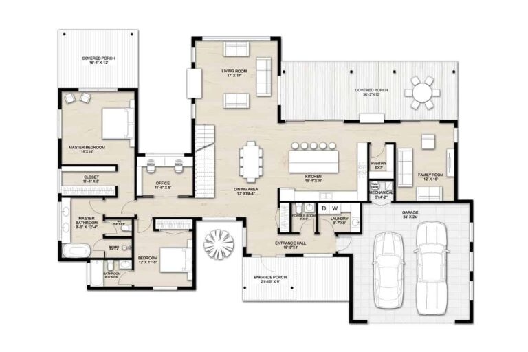 4 Bedroom House Plans Truoba Architect