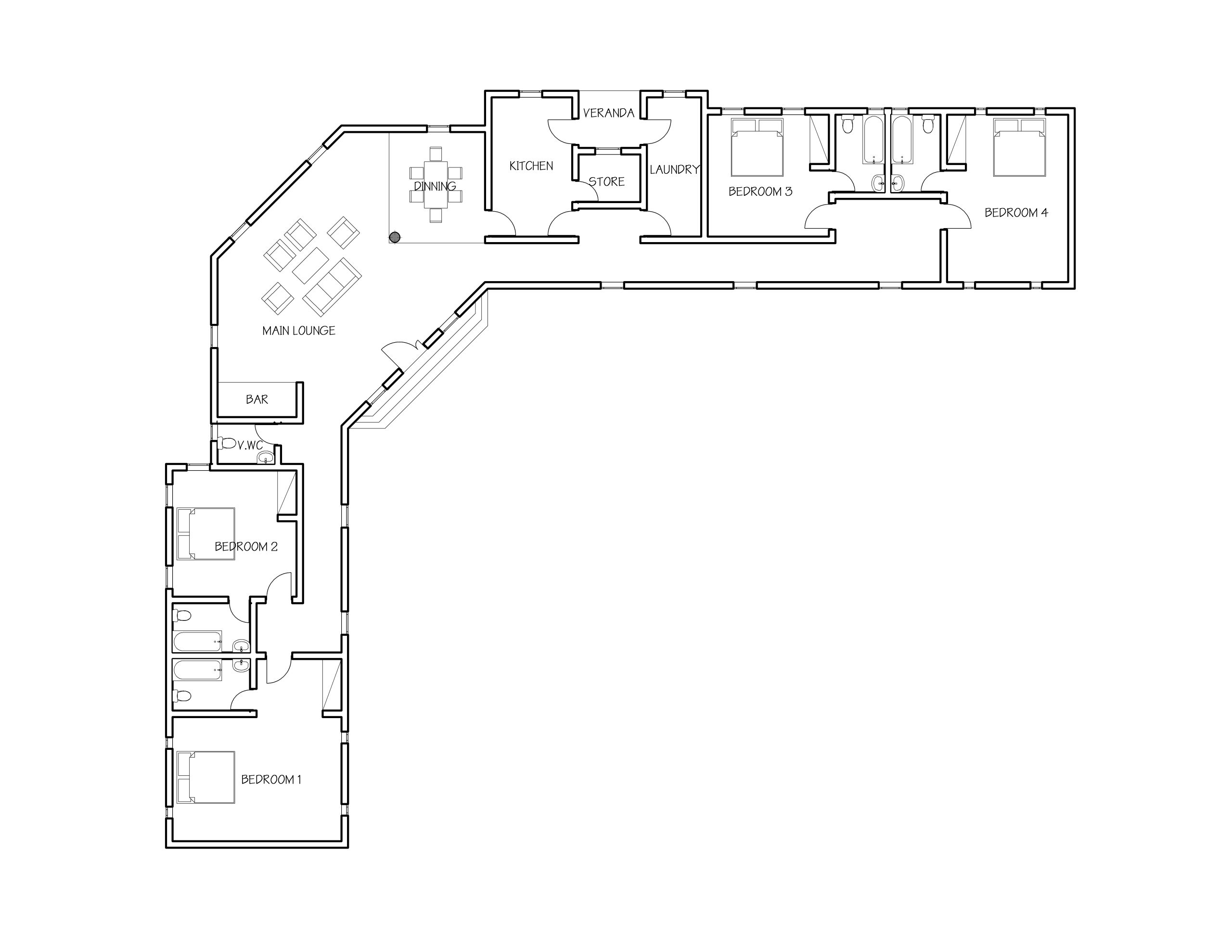 4 Bedroom Luxurious Guest House BQ Plan Sample 4 Bedroom Luxurious Guest House BQ Plan Sample