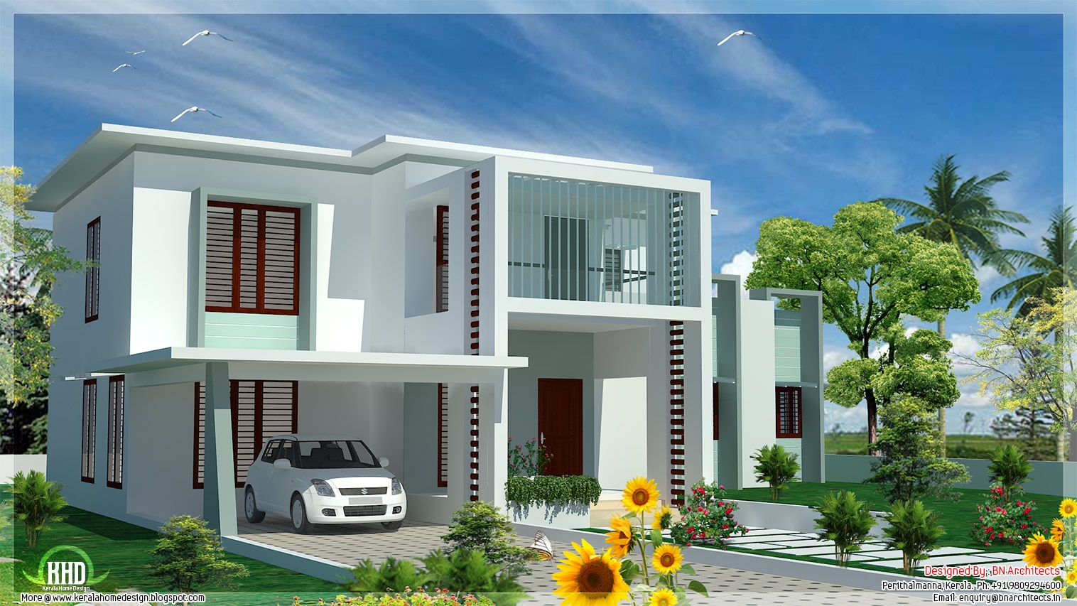 4 Bedroom Modern Flat Roof House Kerala Home Design And Floor Plans 10K Dream Houses 4 Bedroom Modern Flat Roof House Kerala Home Design And Floor Plans 10K Dream Houses