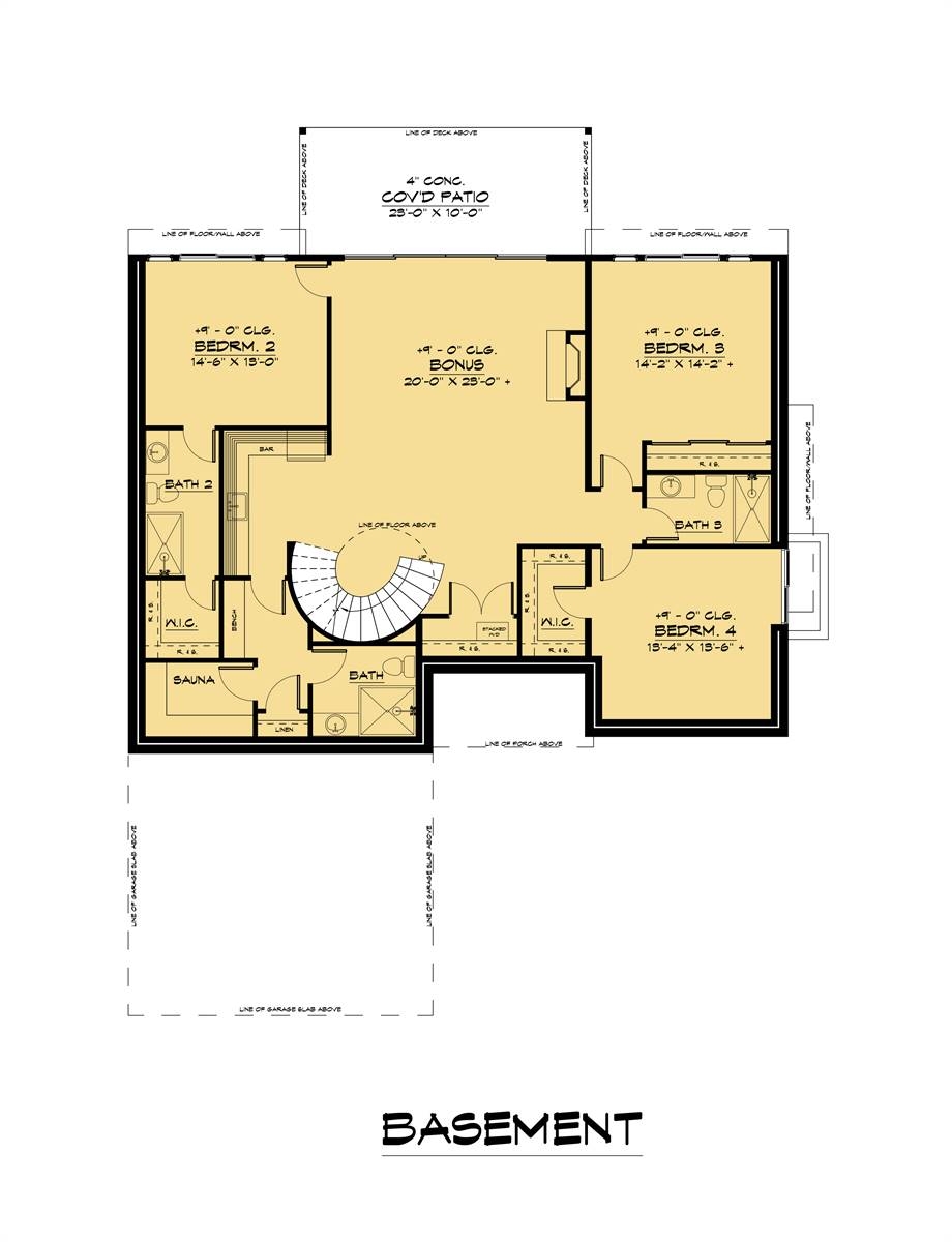 4 Bedroom Modern Walkout Basement Style House Plan 1260 Plan 1260