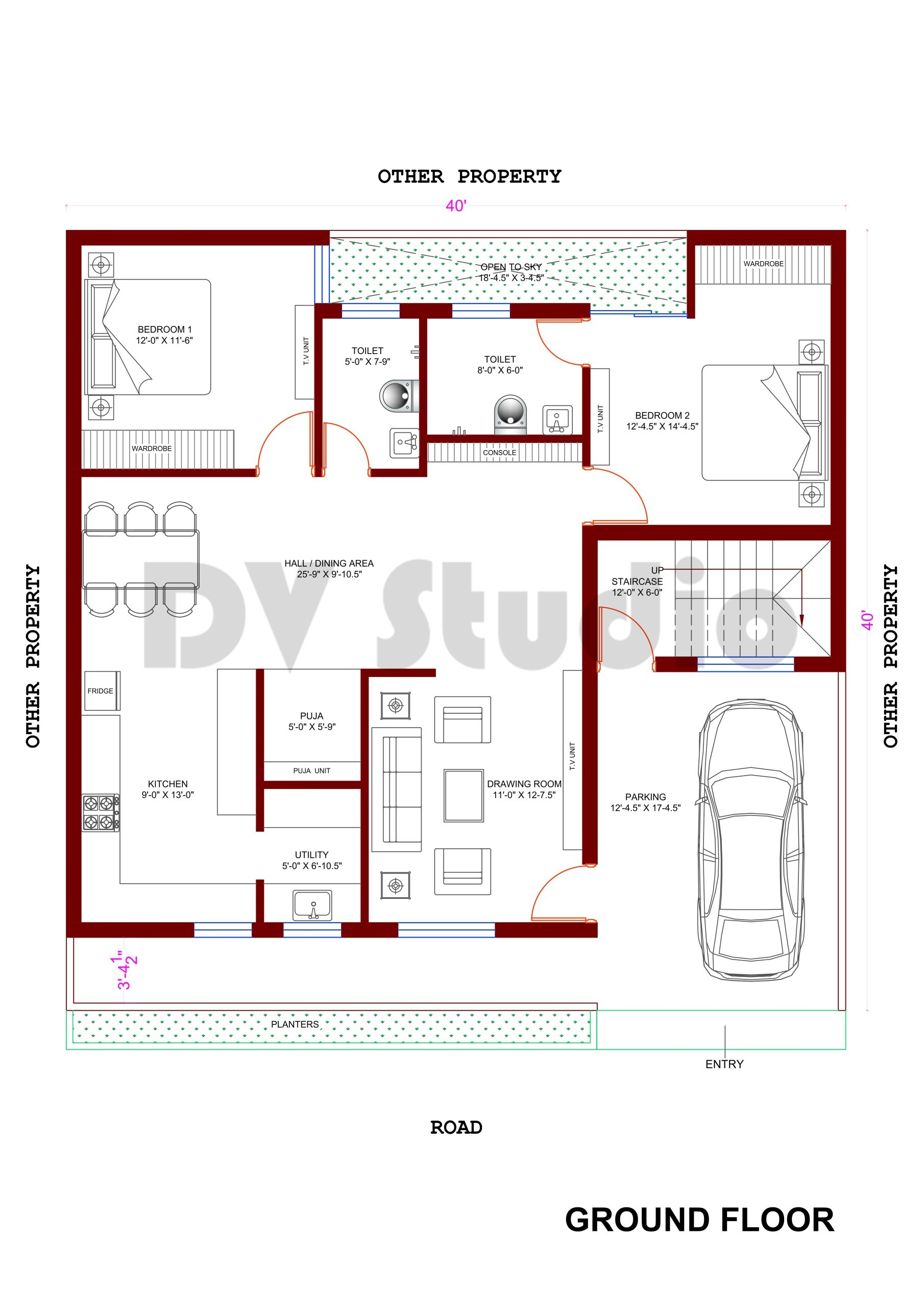 40X40 House Design Option 2 DV Studio 40X40 House Design Option 2 DV Studio