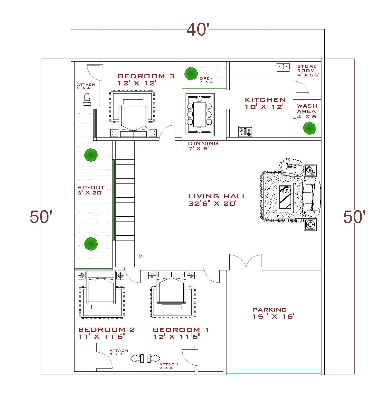 50 50 House Plan 4 Bedroom 50 50 House Plan 4 Bedroom