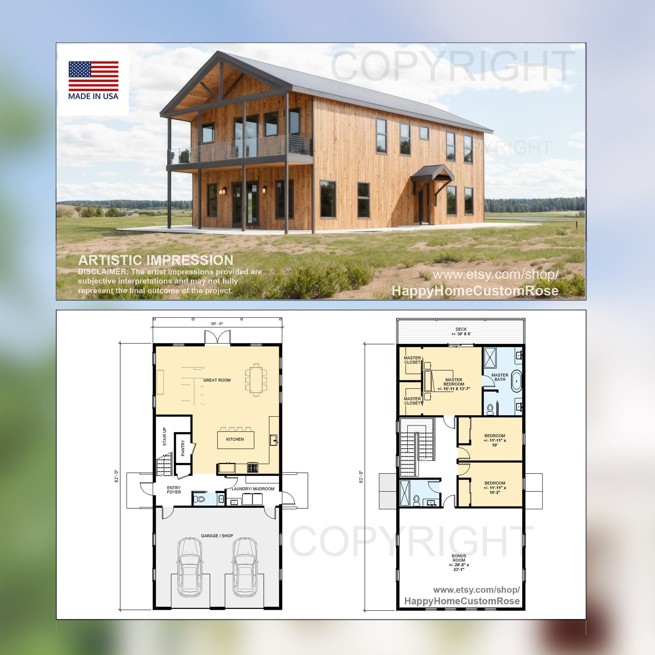 40x60 Barndominium Floor Plans 5 Bedroom Etsy 40x60 Barndominium Floor Plans 5 Bedroom Etsy