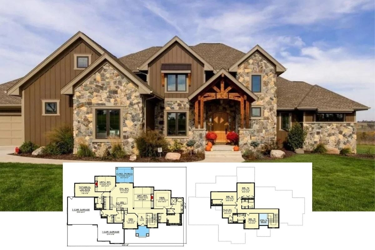 5 Bedroom Craftsman Home With Mortgage Helper Suite Floor Plan 