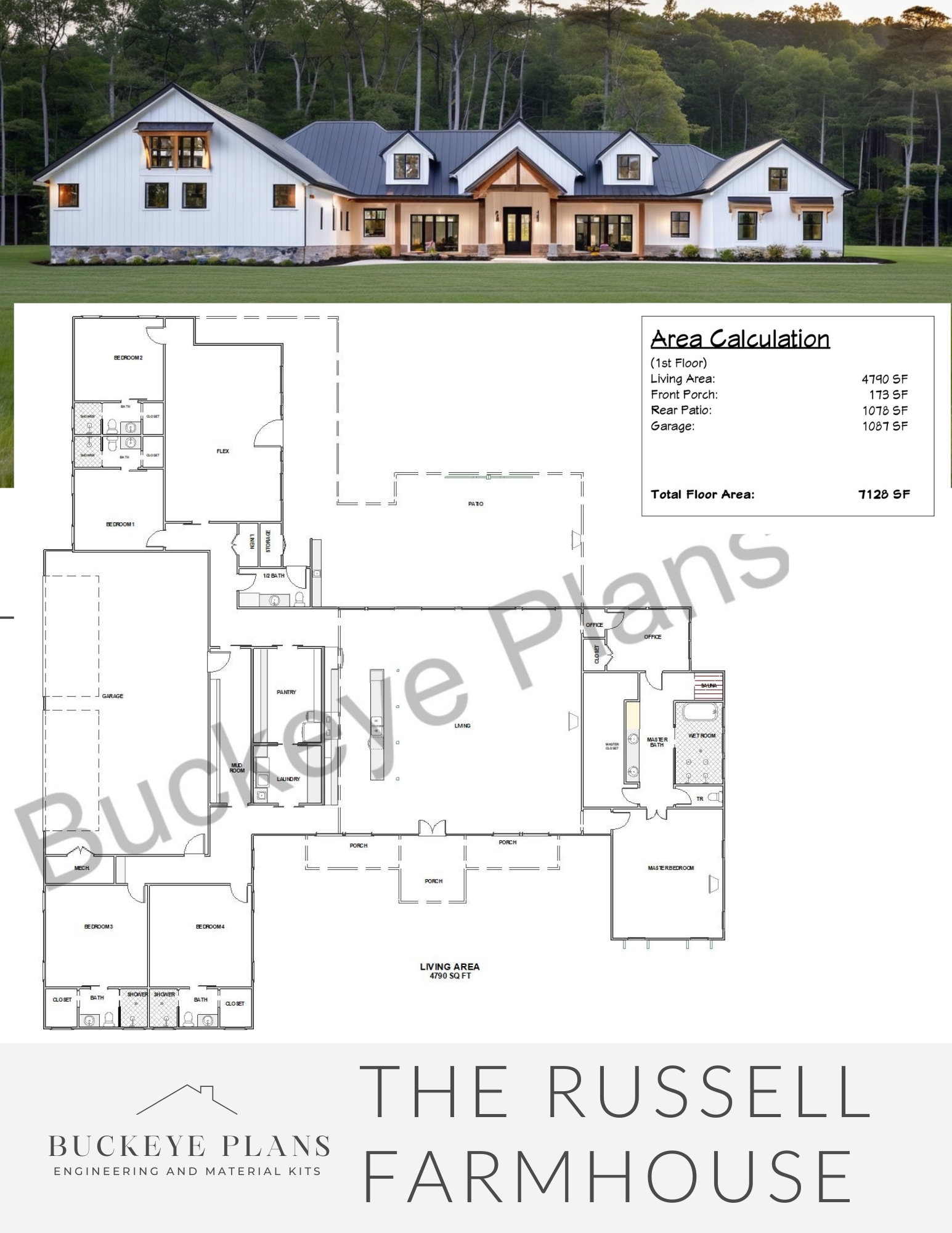 5 Bedroom Farmhouse Complete Plan With Office Wetroom Sauna Flex Room And More The Russell Farmhouse Etsy 5 Bedroom Farmhouse Complete Plan With Office Wetroom Sauna Flex Room And More The Russell Farmhouse Etsy