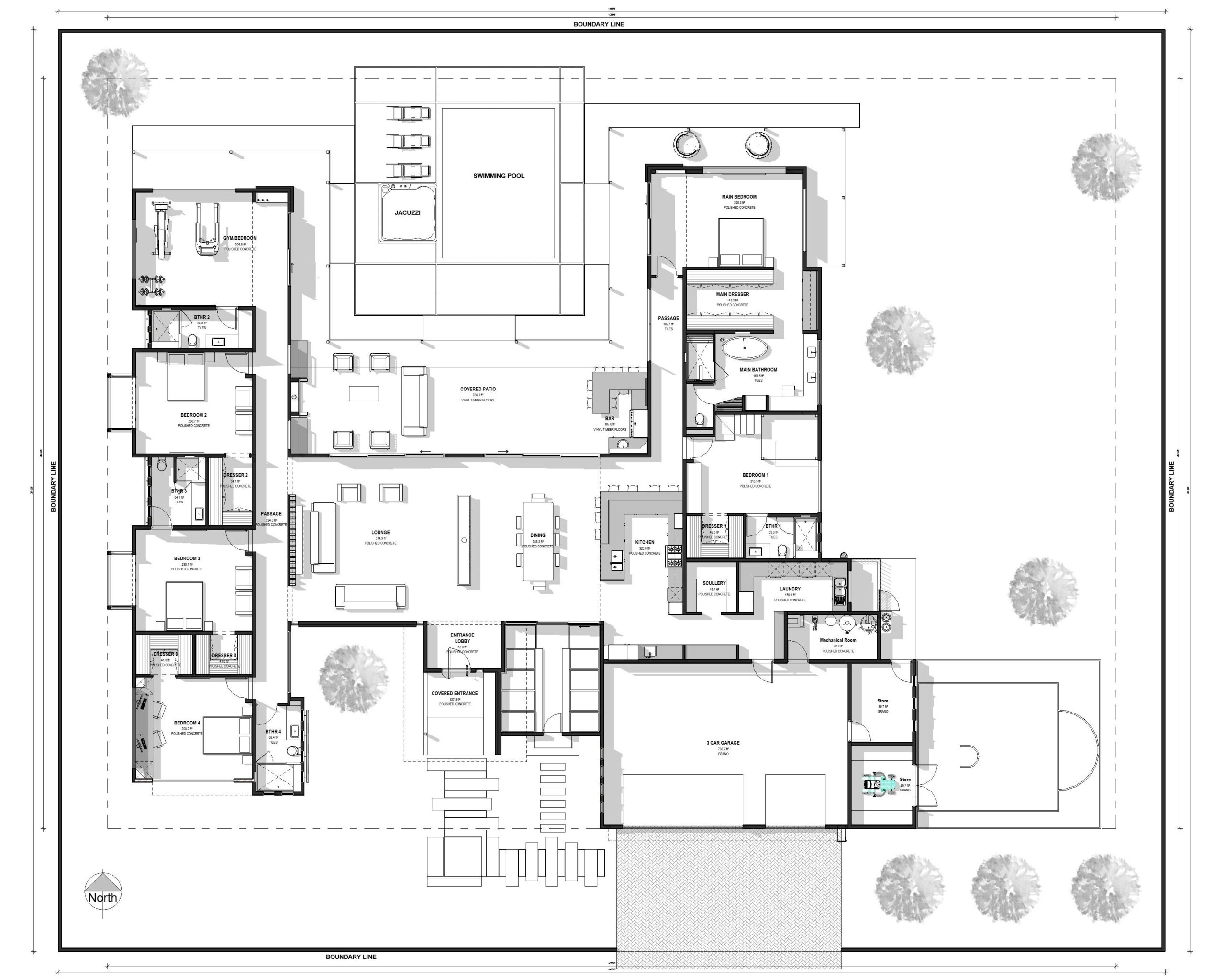 5 Bedroom House 5B 5B 3G 649 Architect Plan 5 Bedroom House 5B 5B 3G 649 Architect Plan