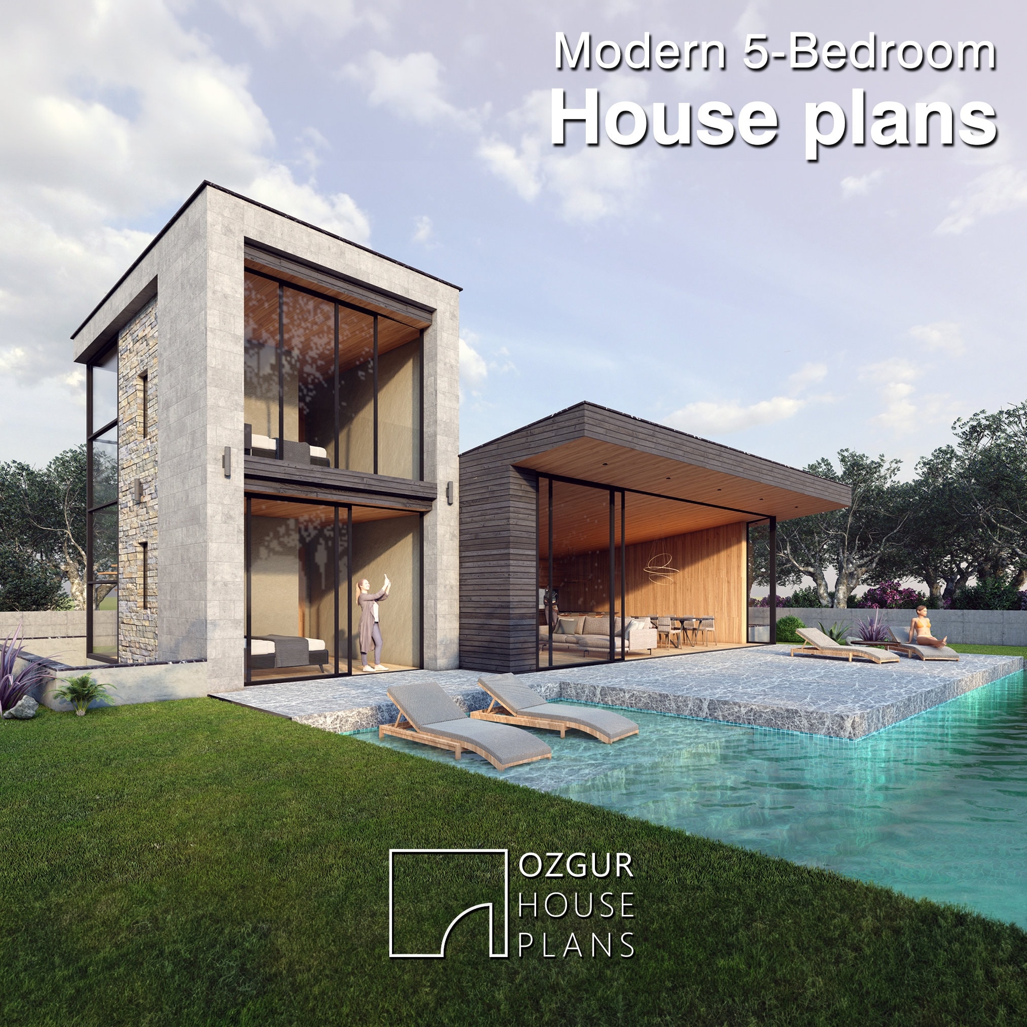 5 Bedroom House Plan Modern Floor Plan House Blueprint 5 Bedroom House Plan Modern Floor Plan House Blueprint