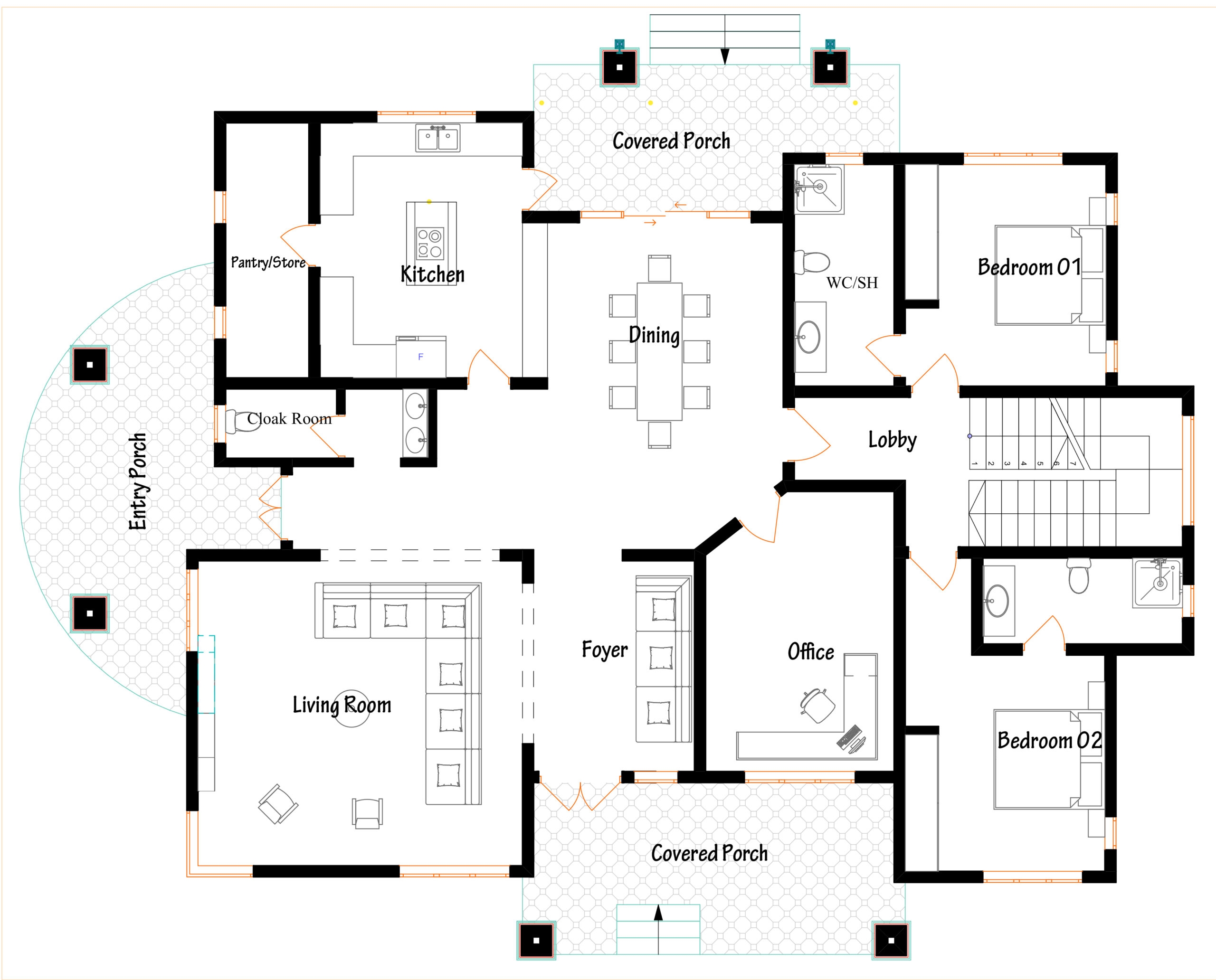 5 Bedroom Maisosnette plan With Measurement 5 Bedroom Maisosnette plan With Measurement
