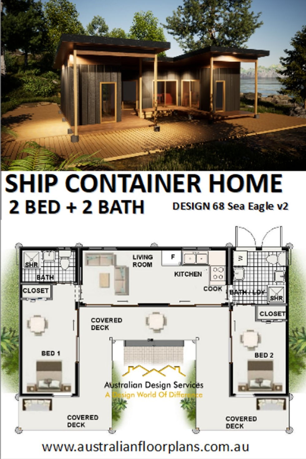 59 5 M2 640 Sq Ft 2 Bed 1 Bath 74 2RH ECO CABIN ENERGY EFFICIENT Australianfloorplans 59 5 M2 640 Sq Ft 2 Bed 1 Bath 74 2RH ECO CABIN ENERGY EFFICIENT Australianfloorplans