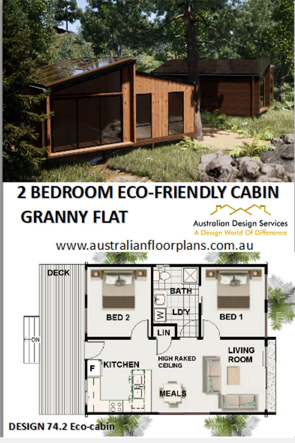 59 5 M2 640 Sq Ft 2 Bed 1 Bath 74 2RH ECO CABIN ENERGY 59 5 M2 640 Sq Ft 2 Bed 1 Bath 74 2RH ECO CABIN ENERGY