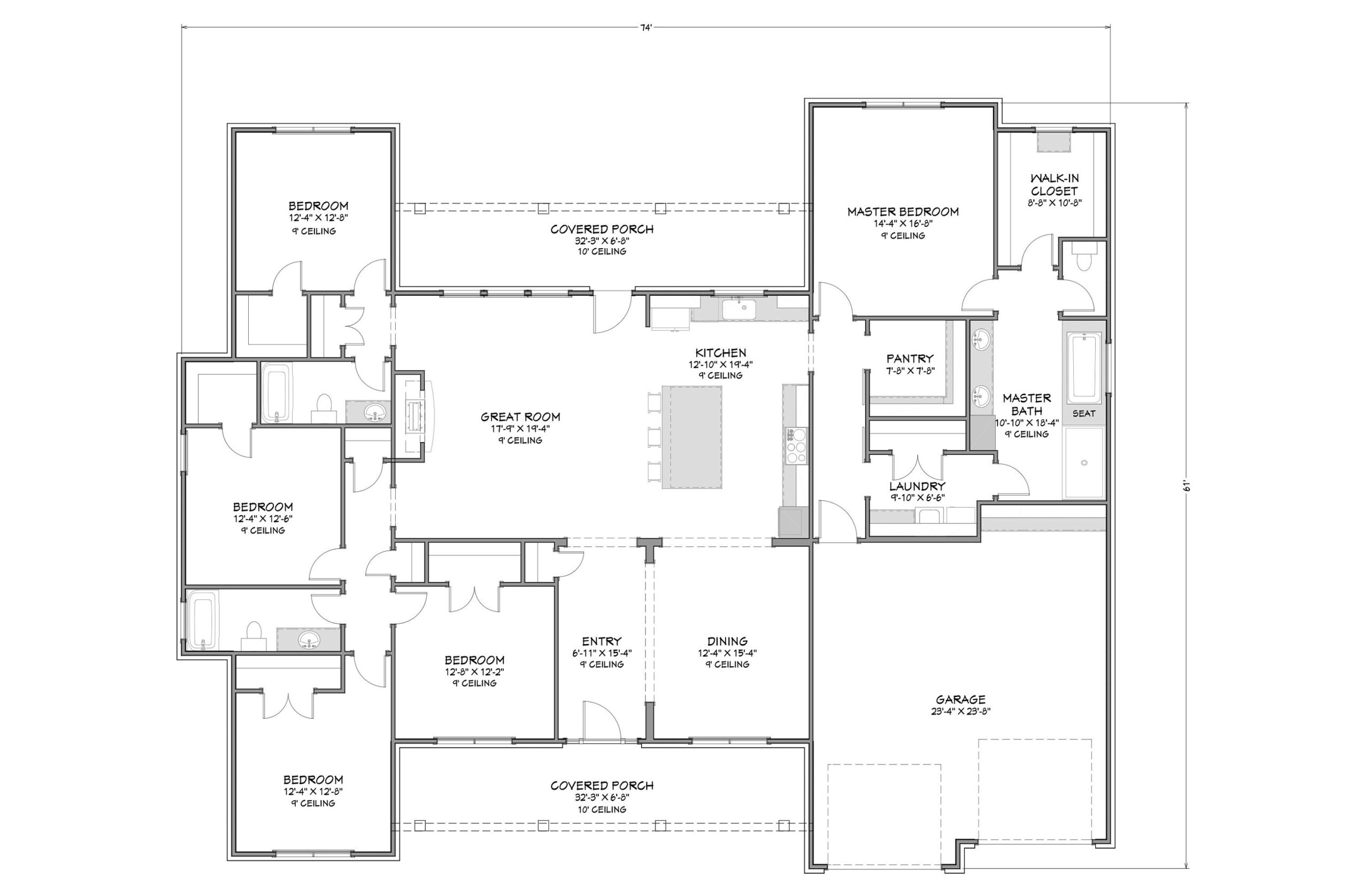 6 Bedroom House Plan One Story Etsy