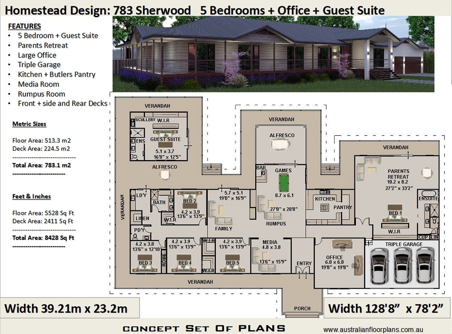 783 M2 8428 Sq Foot 6 Bedroom House Plan 783 Sherwood 