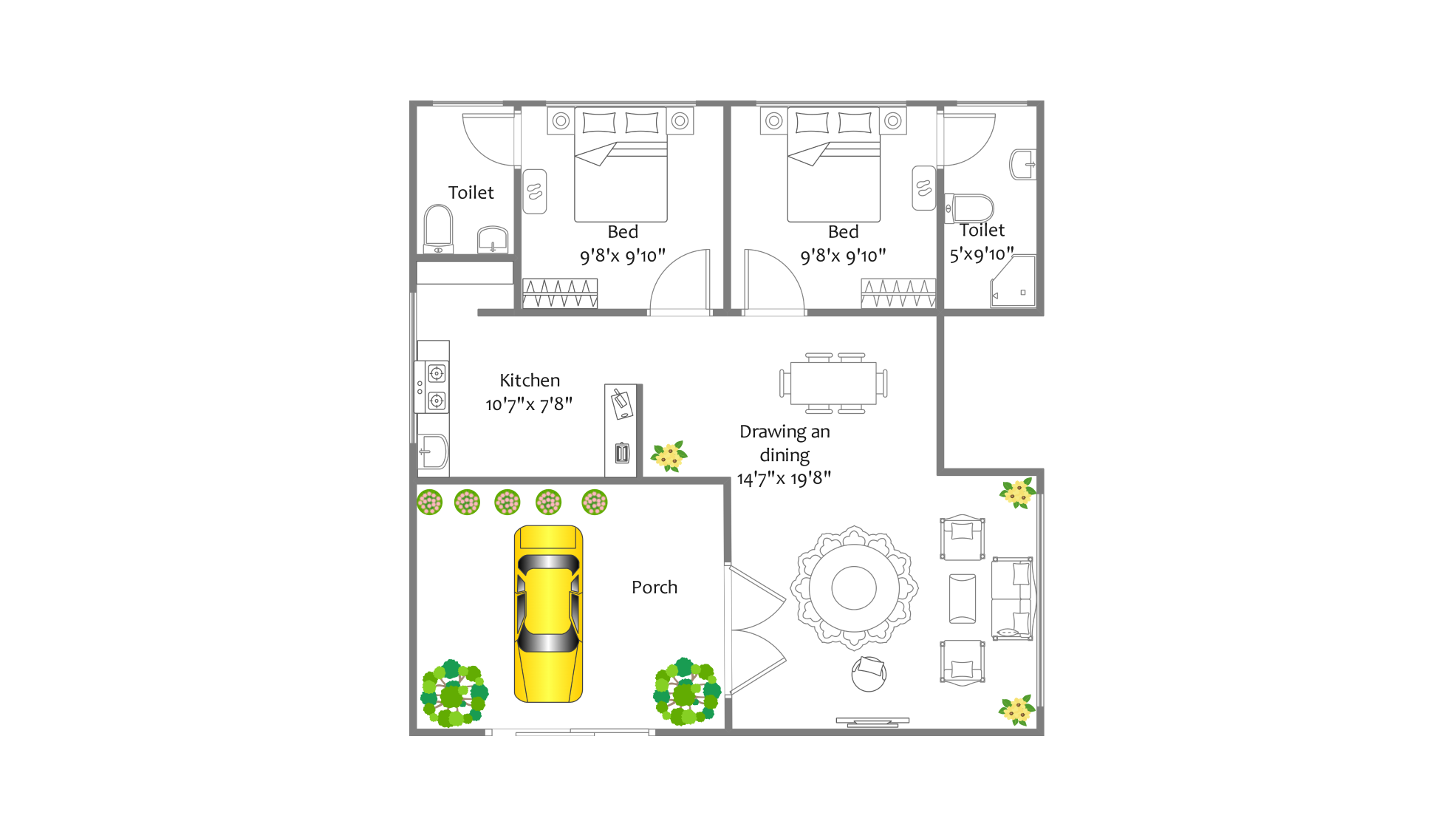 2 Bedroom House Plan Map 2 Bedroom House Plan Map