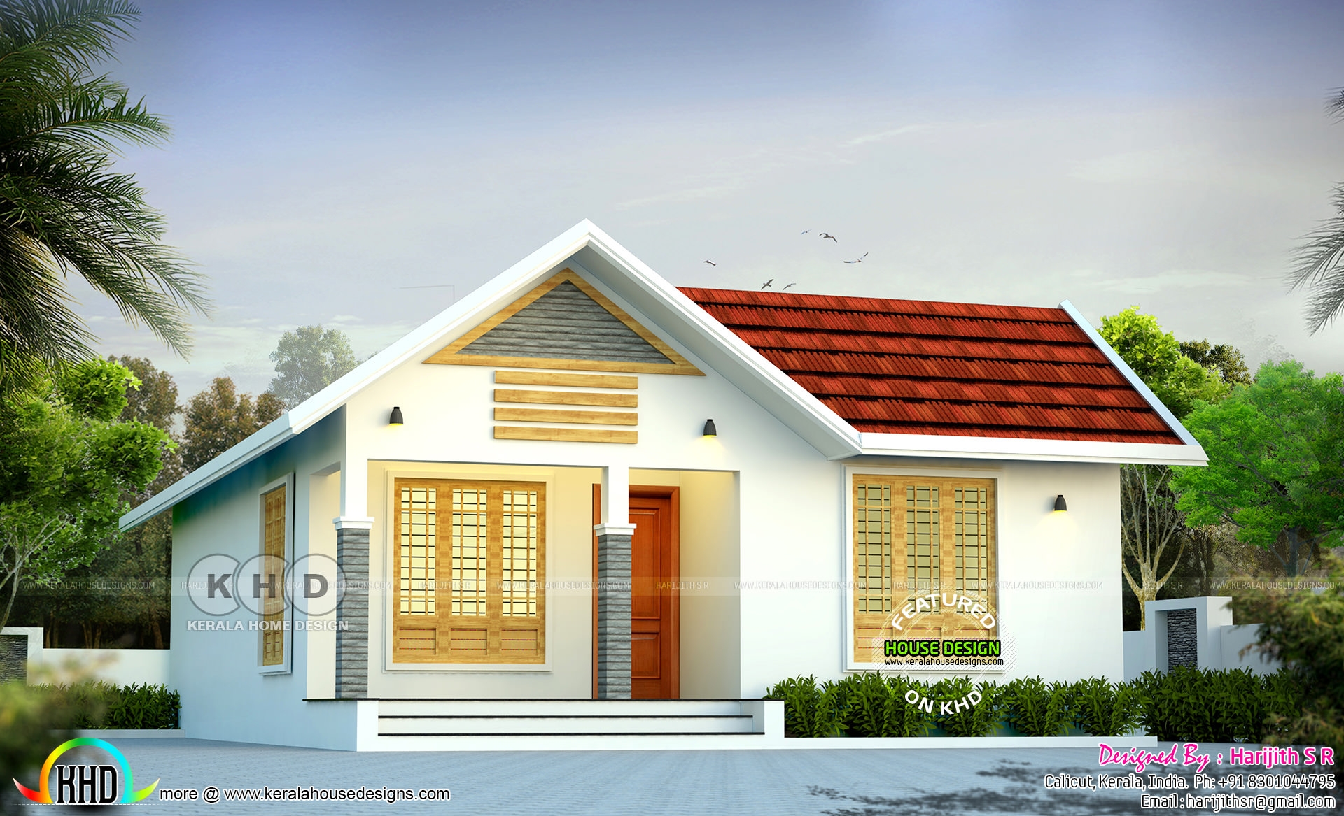 980 Square Feet 2 Bedroom Modern House Plan Kerala Home Design 