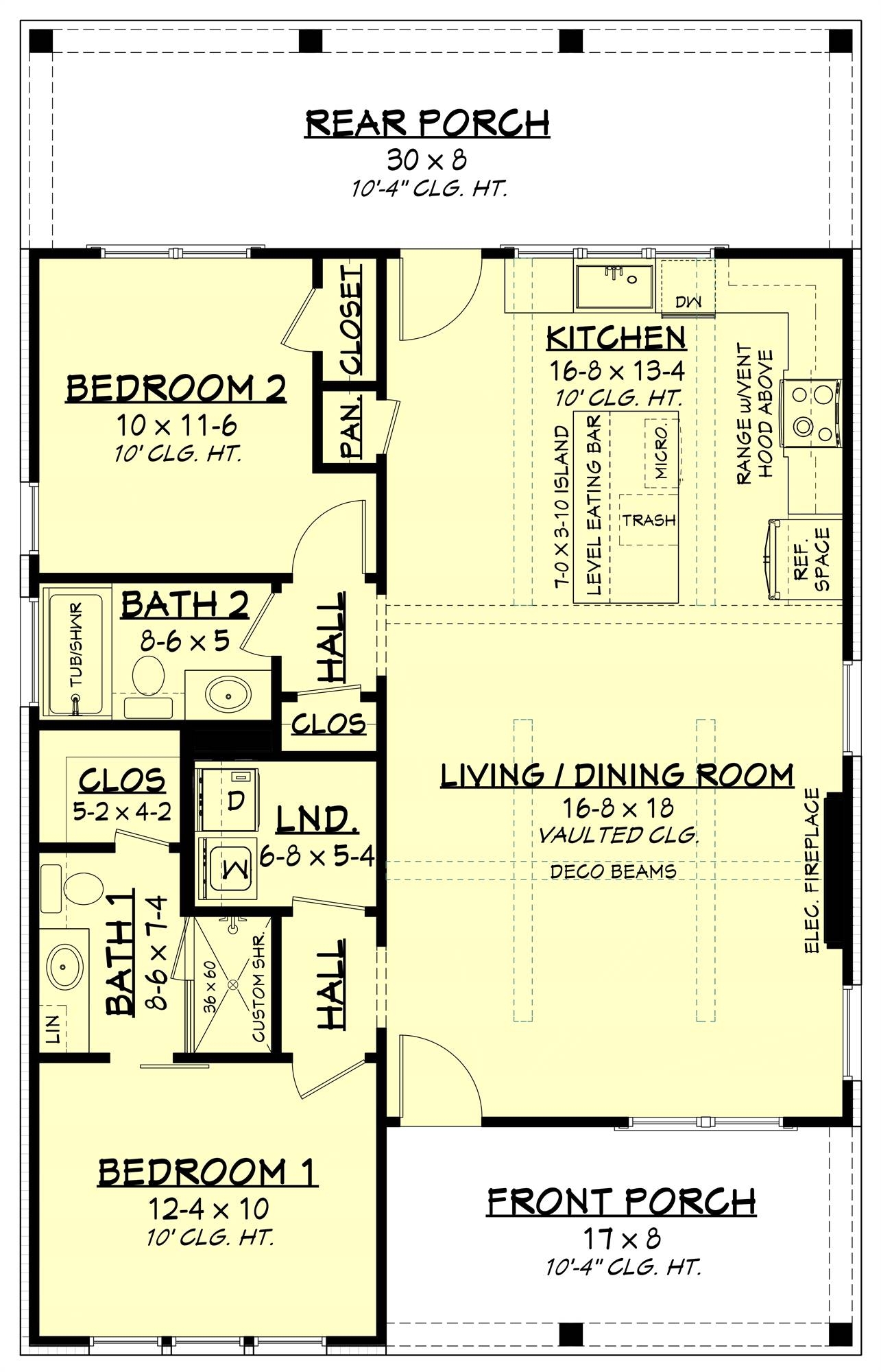 Affordabe 2 Bedroom Ranch Cottage Style House Plan 4366 Plan 4366