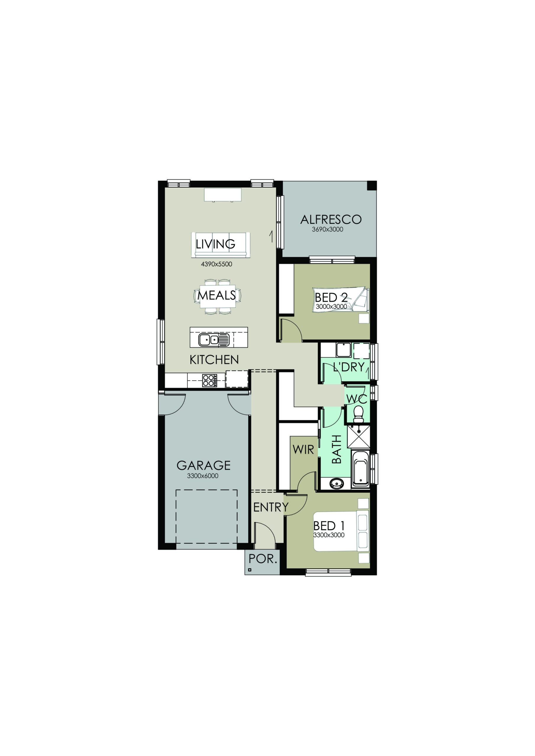 Alfresco 2 U0026 3 Bedroom Home Plans Richard Adams Homes
