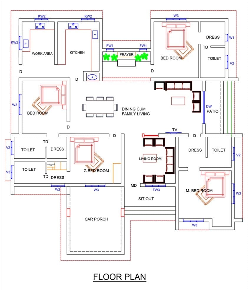 House Plans 4 Bedrooms In Kerala