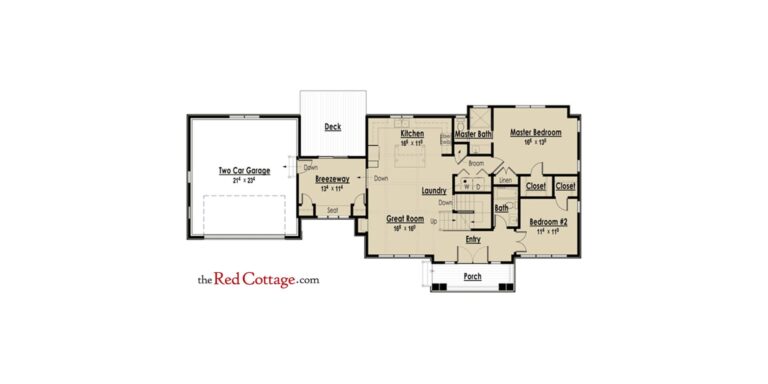 Bungalow With Breezeway House Plans The Red Cottage