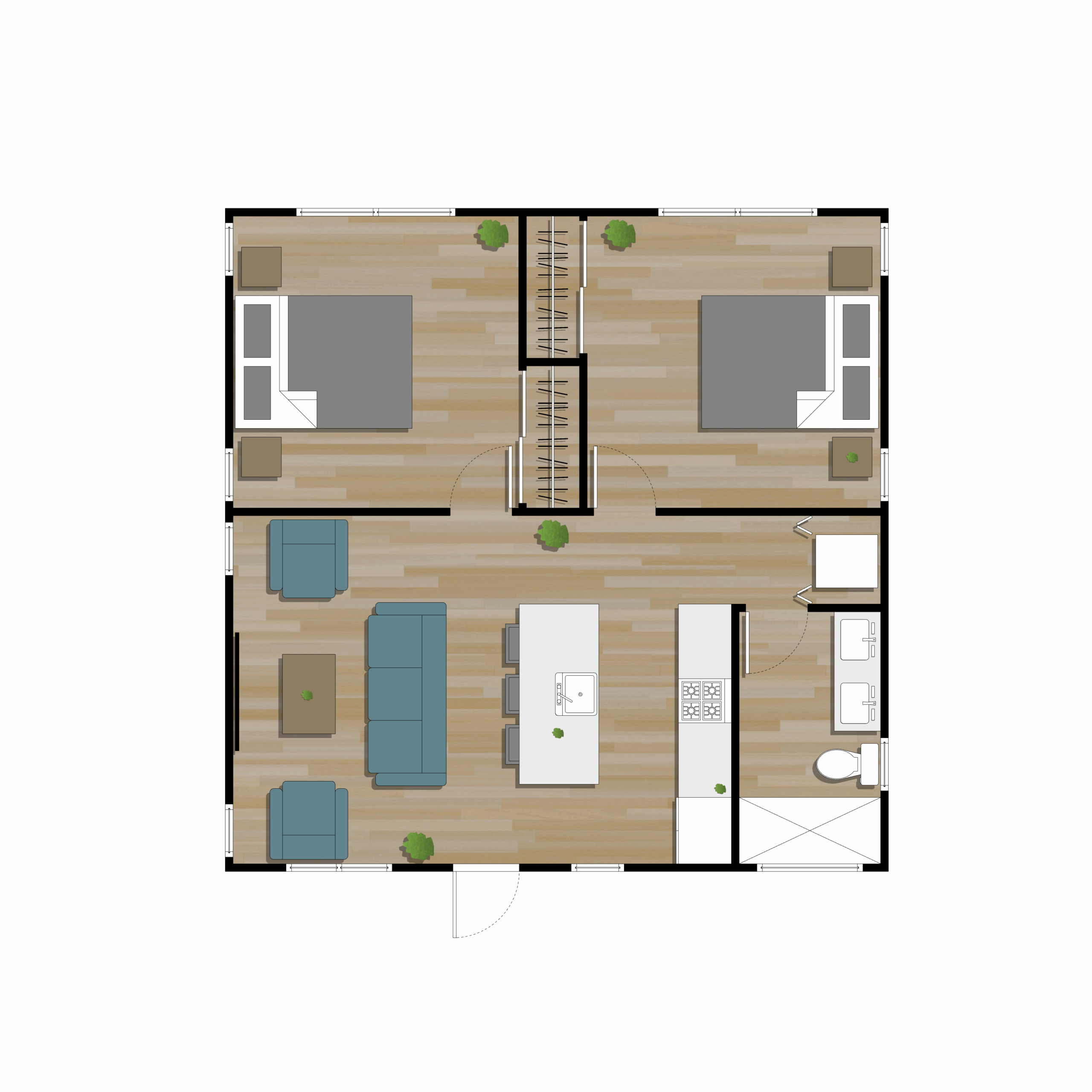Casita Model 25X25 Plans In PDF Or CAD Casita Floor Plans Casita Model 25X25 Plans In PDF Or CAD Casita Floor Plans