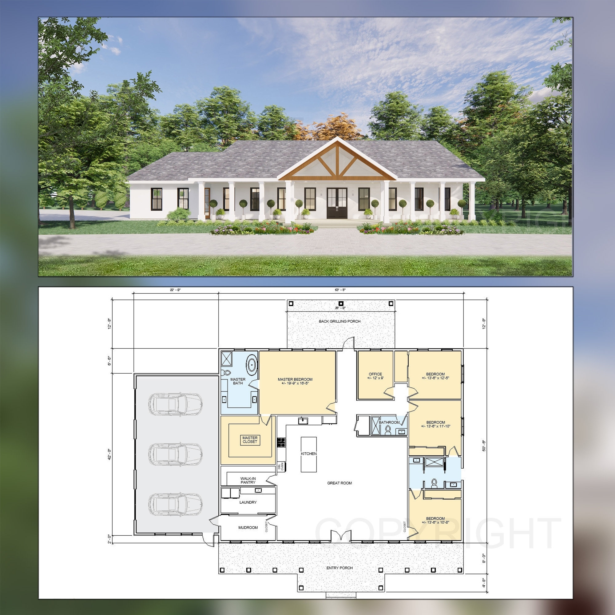 Cedar Springs Barndominium House Plan Design 4 Bed 3 Bath 3200 Sq Ft 3 Garage Drawings Blueprints Etsy Cedar Springs Barndominium House Plan Design 4 Bed 3 Bath 3200 Sq Ft 3 Garage Drawings Blueprints Etsy