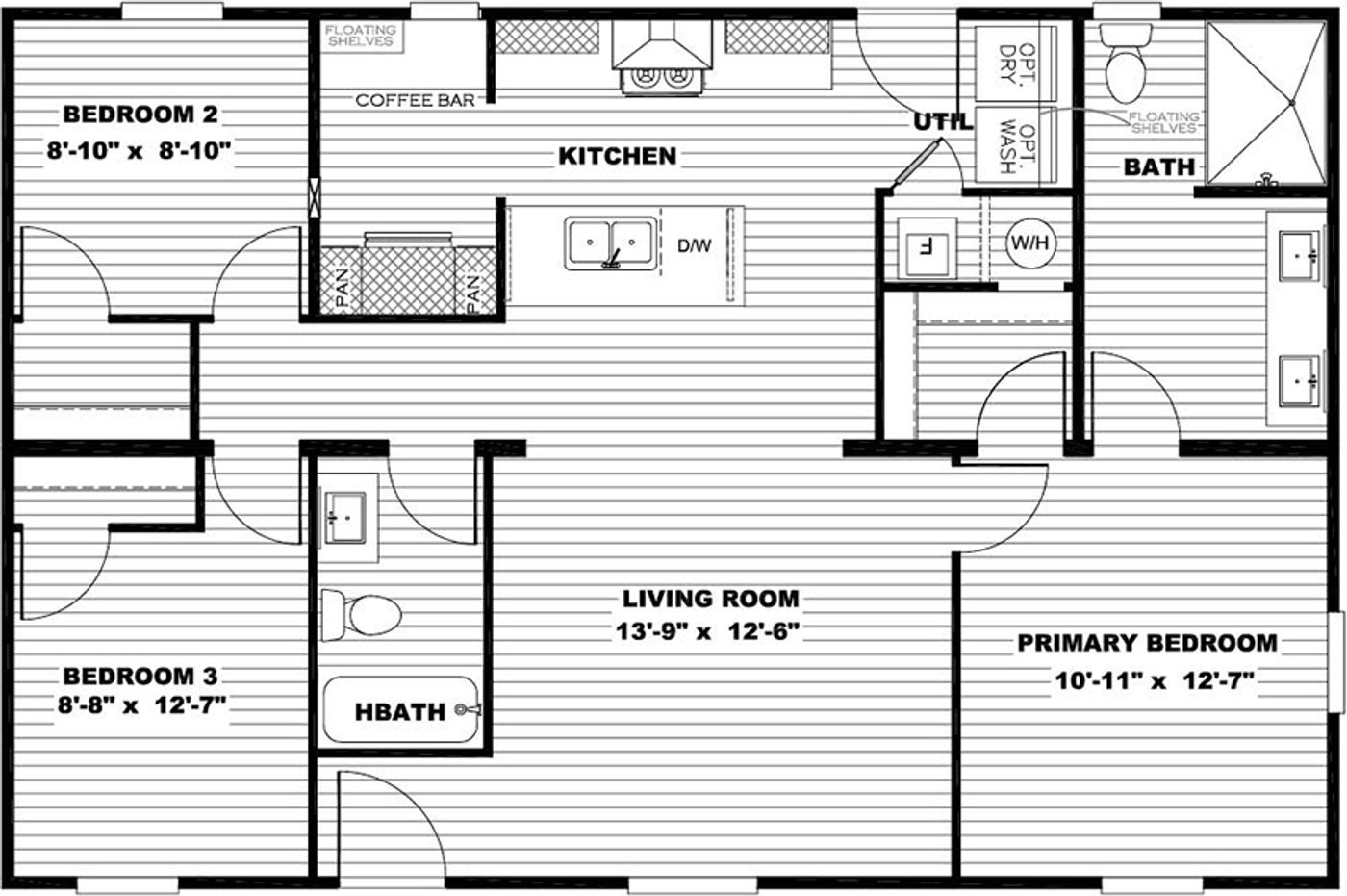 28x40 2 Bedroom House Plans