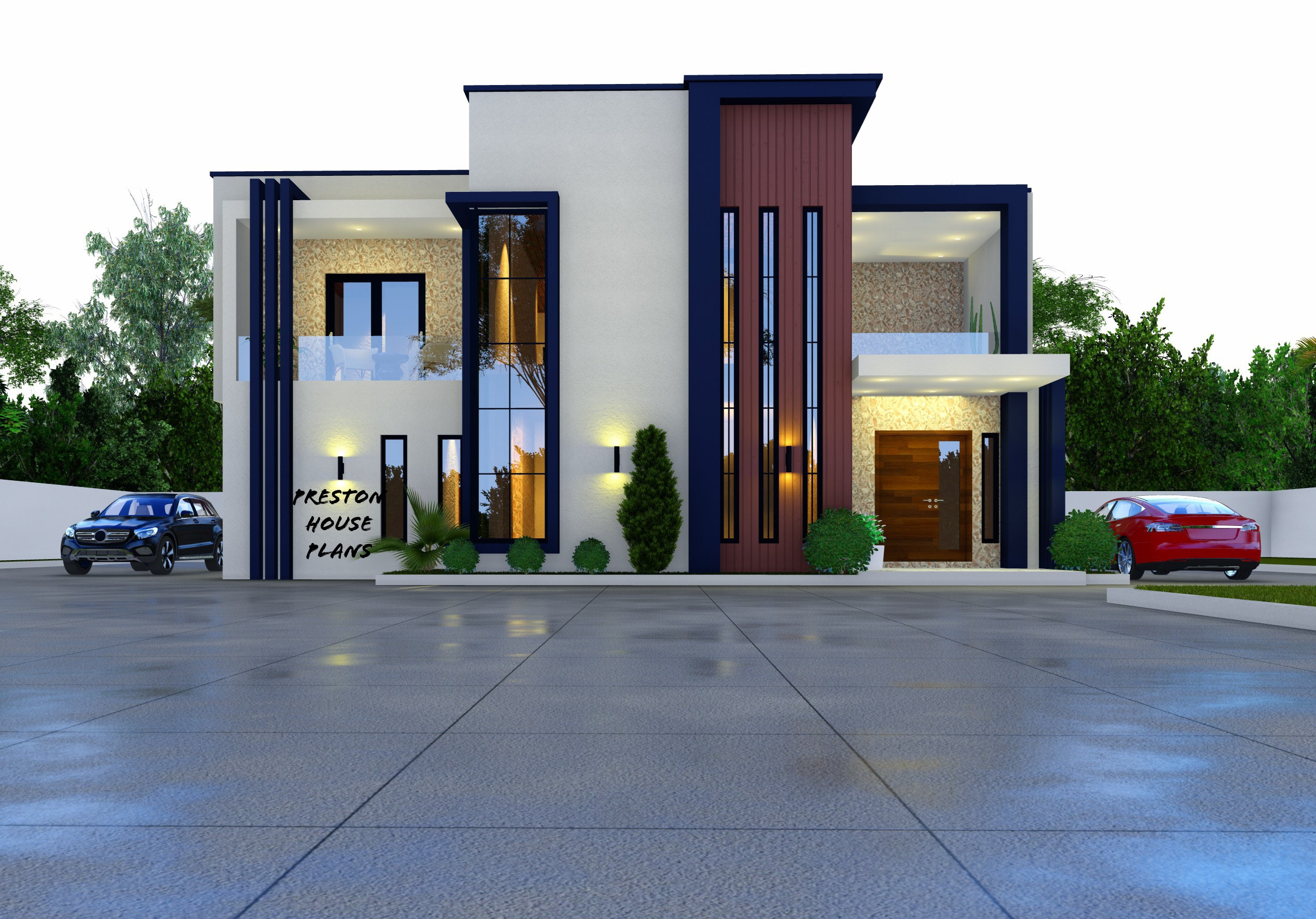 Contemporary 4 Bedroom Duplex Design Preston House Plans