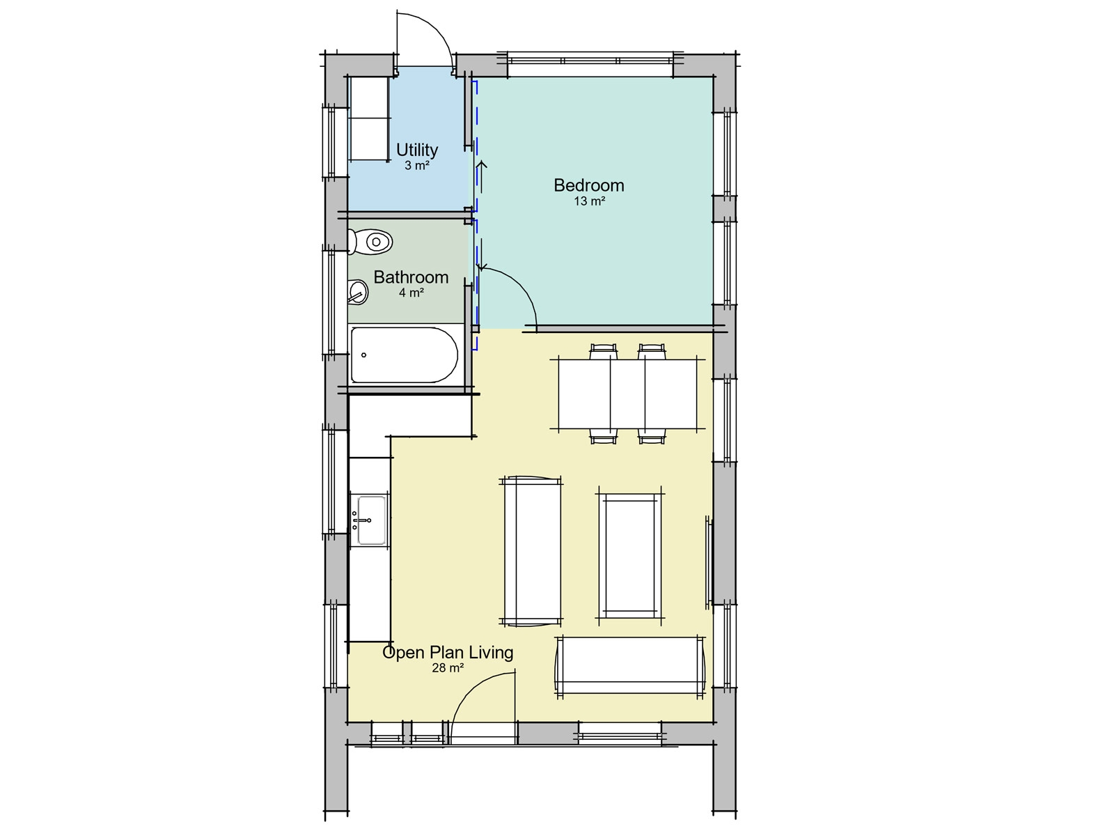 Contemporary One Bedroom Bungalow Design The Sollars Contemporary One Bedroom Bungalow Design The Sollars
