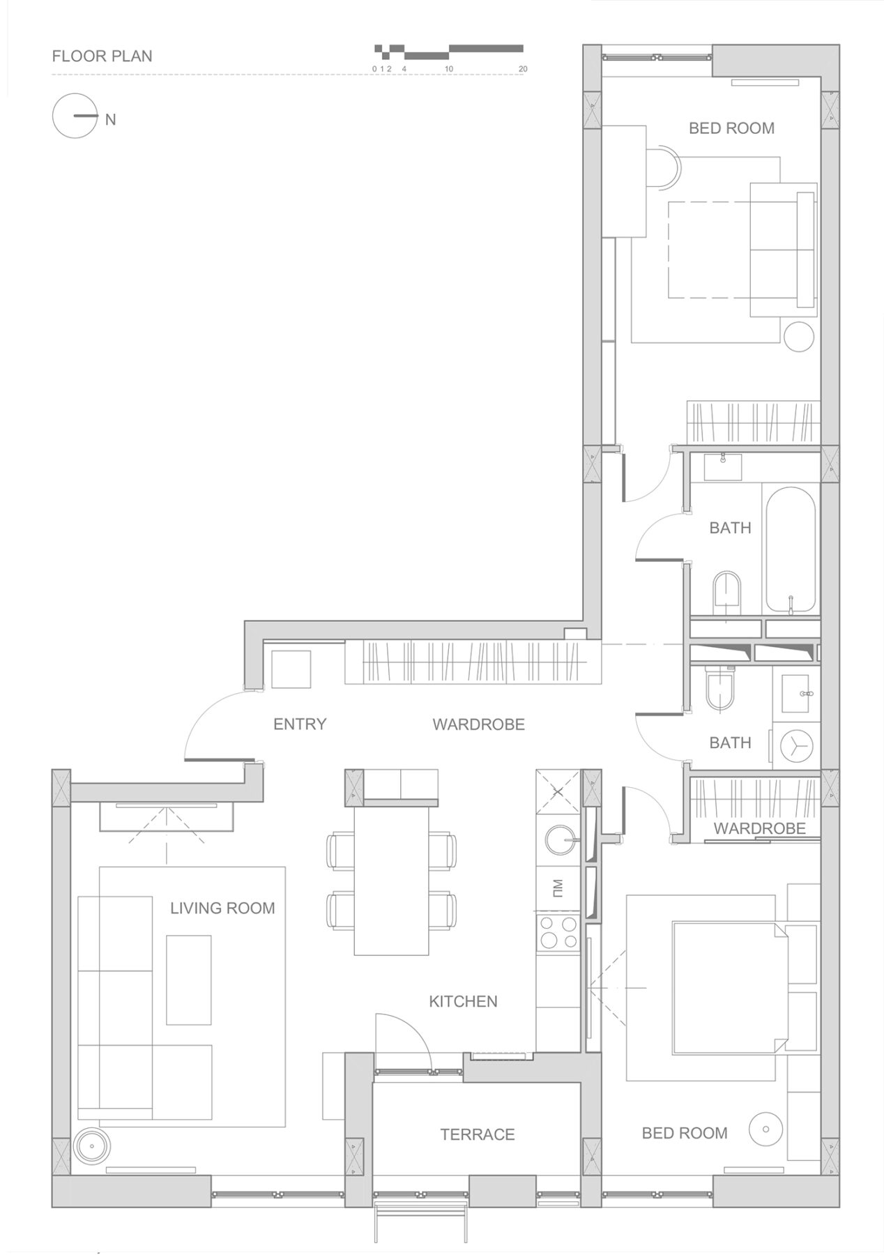 Double Bedroom L Shaped Home Design 2 Examples With Floor Plans
