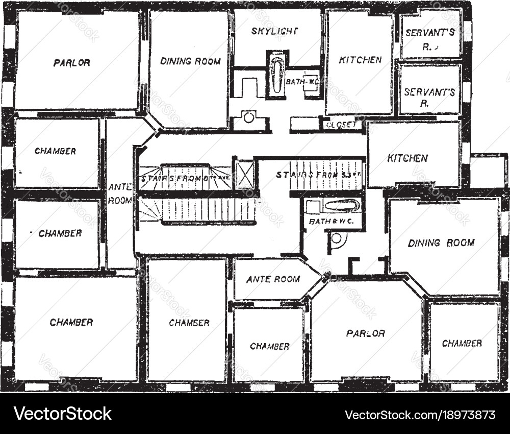 Double Flat Floor Plan Two Bedroom Apartments Vector Image Double Flat Floor Plan Two Bedroom Apartments Vector Image