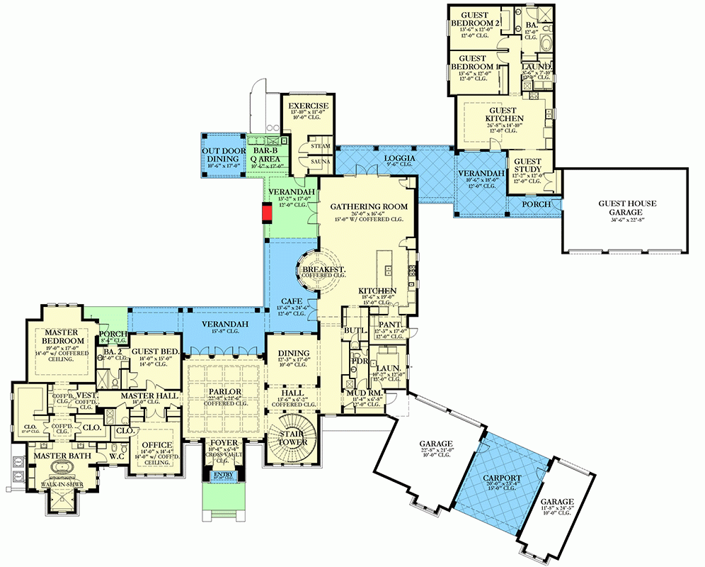 Eight Bedroom Masterpiece With In Law Apartment 82153KA 