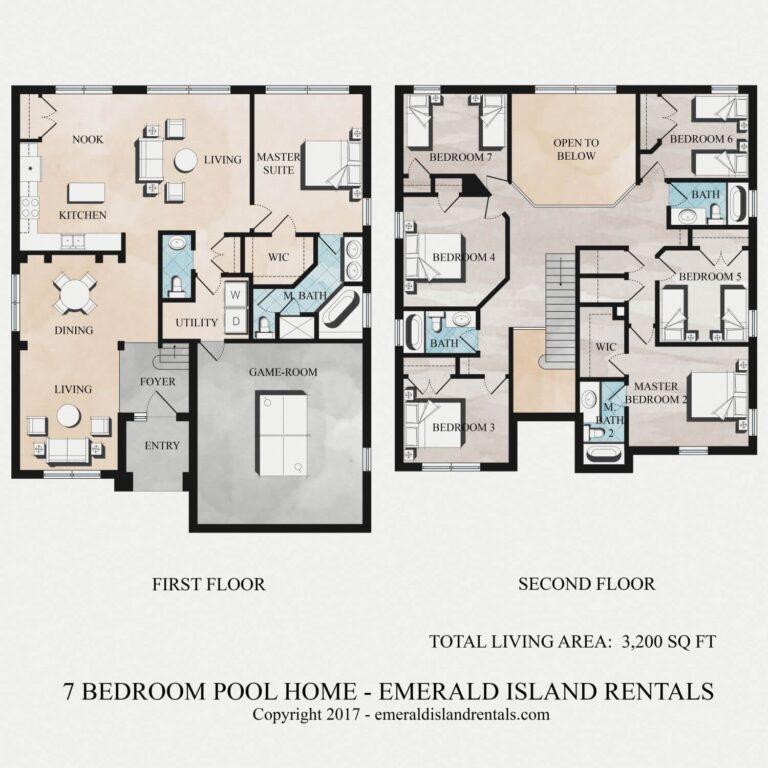 Emerald Island 7 Bedroom Rental Floor Plan