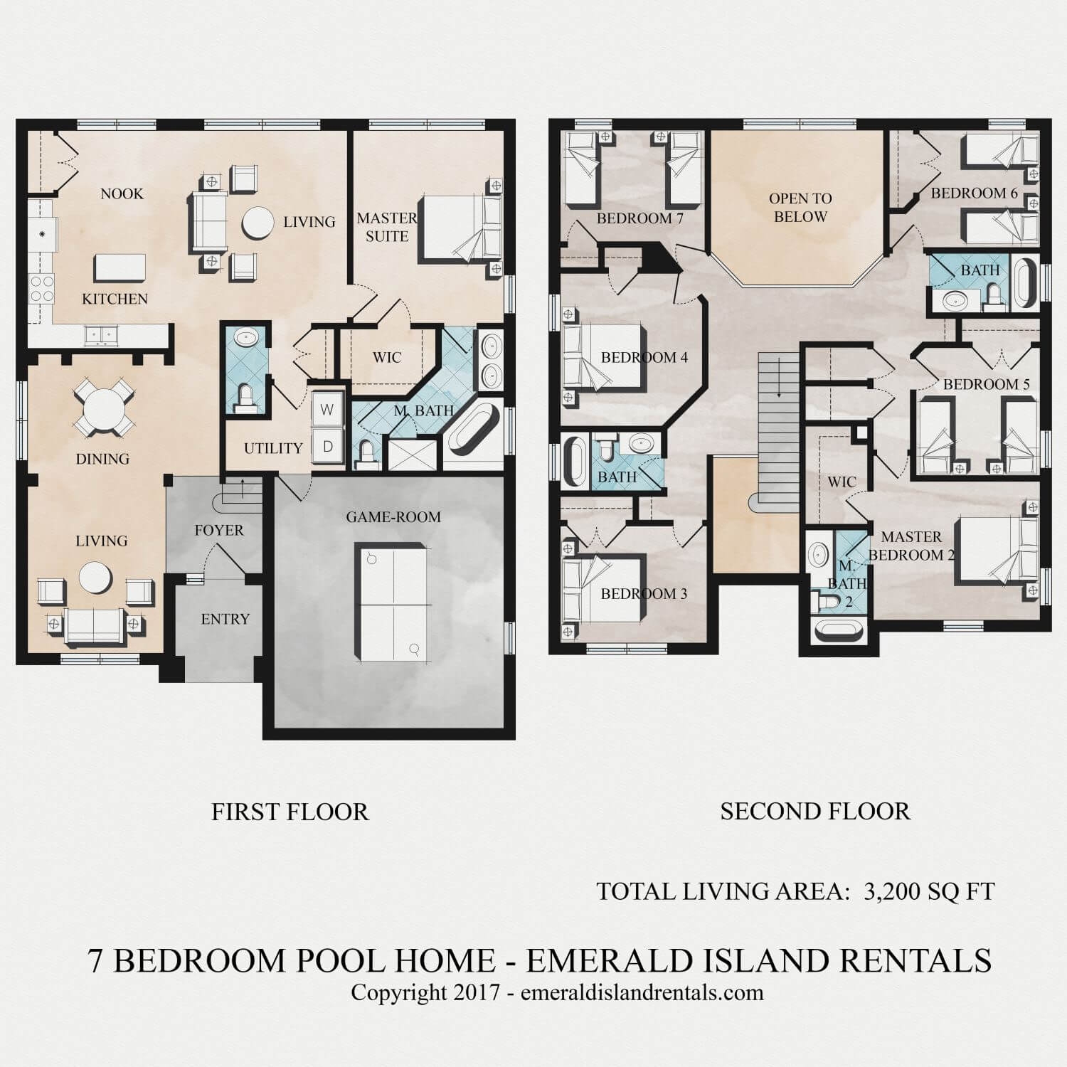 Emerald Island 7 Bedroom Rental Floor Plan Emerald Island 7 Bedroom Rental Floor Plan