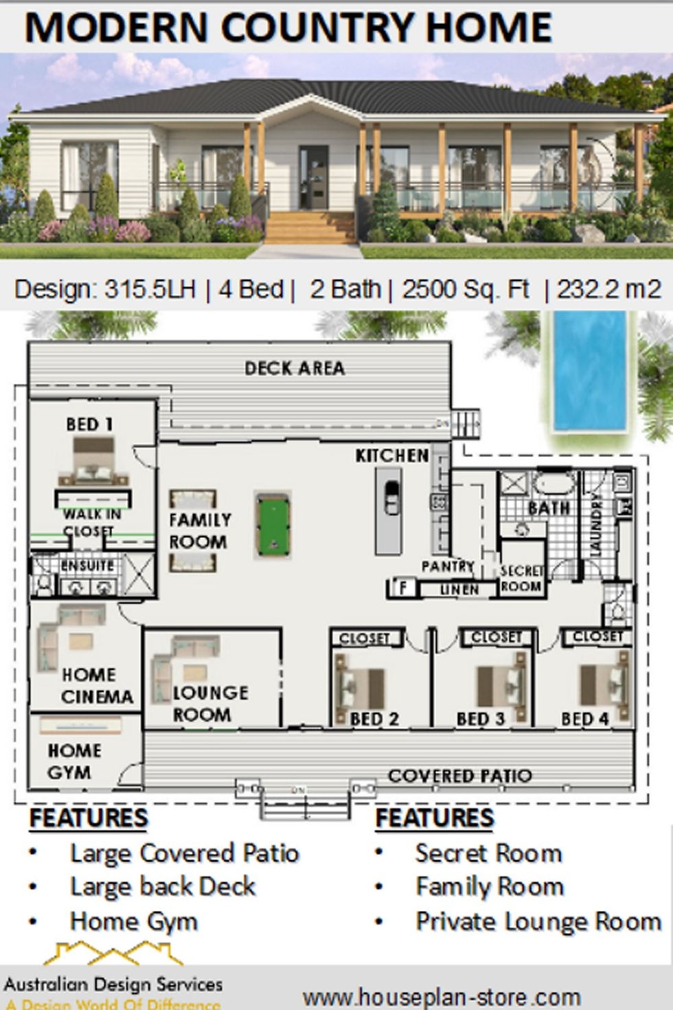 Exquisite 4 Bedroom House Plan 315 5 Meadow View Australianfloorplans