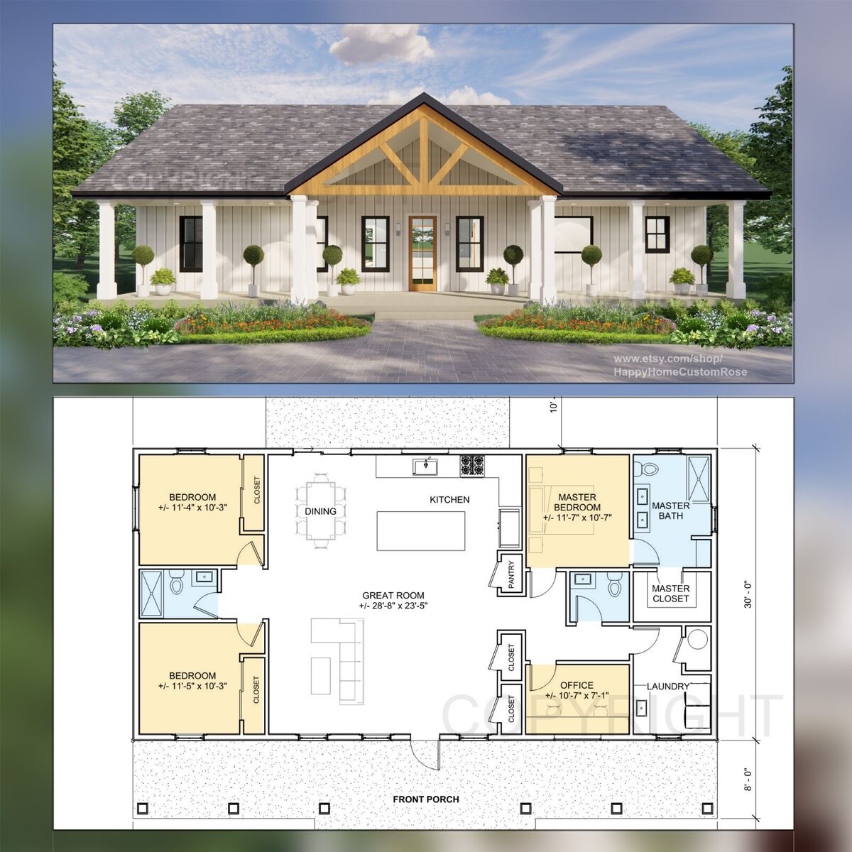 Farmstead Modern House Open Plan Design 3 Bed 2 5 Bath Drawings Blueprint Farmstead Modern House Open Plan Design 3 Bed 2 5 Bath Drawings Blueprint
