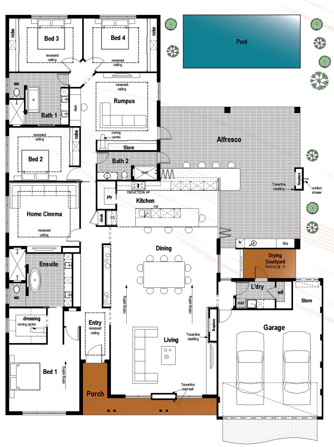 Floor Plan Friday 4 Bedroom 3 Bathroom With Modern Skillion Roof Floor Plan Friday 4 Bedroom 3 Bathroom With Modern Skillion Roof