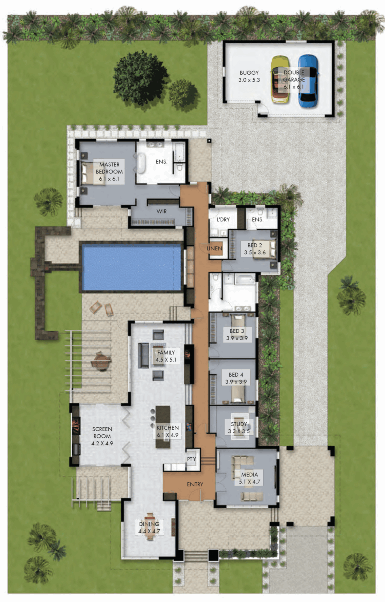 Floor Plan Friday Luxury 4 Bedroom Family Home With Pool