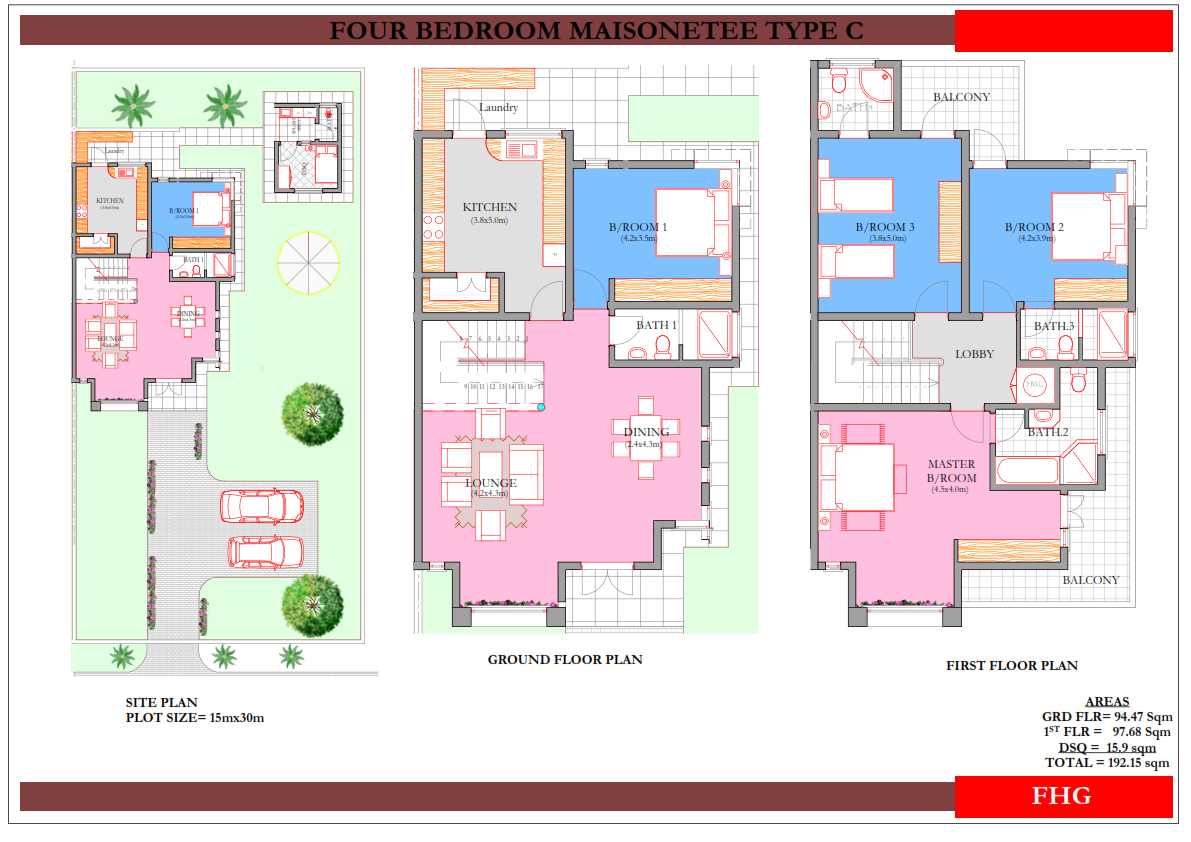 Four Bedroom Maisonette FHG Architecture Plans Four Bedroom Maisonette FHG Architecture Plans