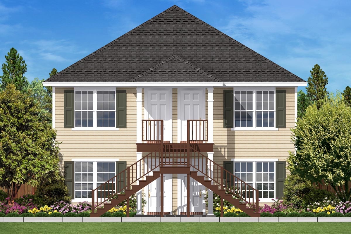 Four Unit Multi Family With Matching 544 Sq Ft 1 Bed Units 11732HZ Architectural Designs House Plans Four Unit Multi Family With Matching 544 Sq Ft 1 Bed Units 11732HZ Architectural Designs House Plans