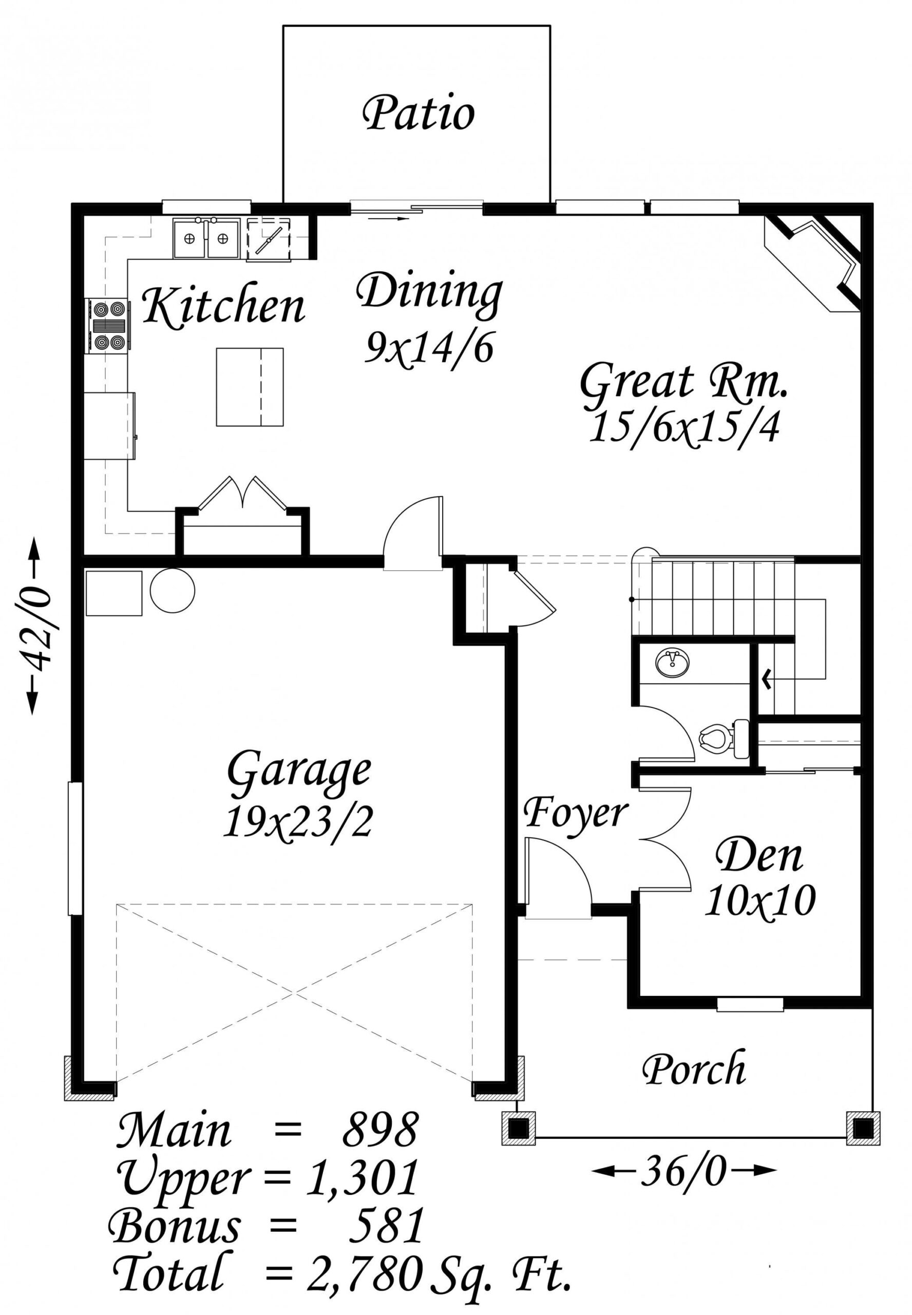 Free Space House Plan Two Story Transitional Country Style Home 