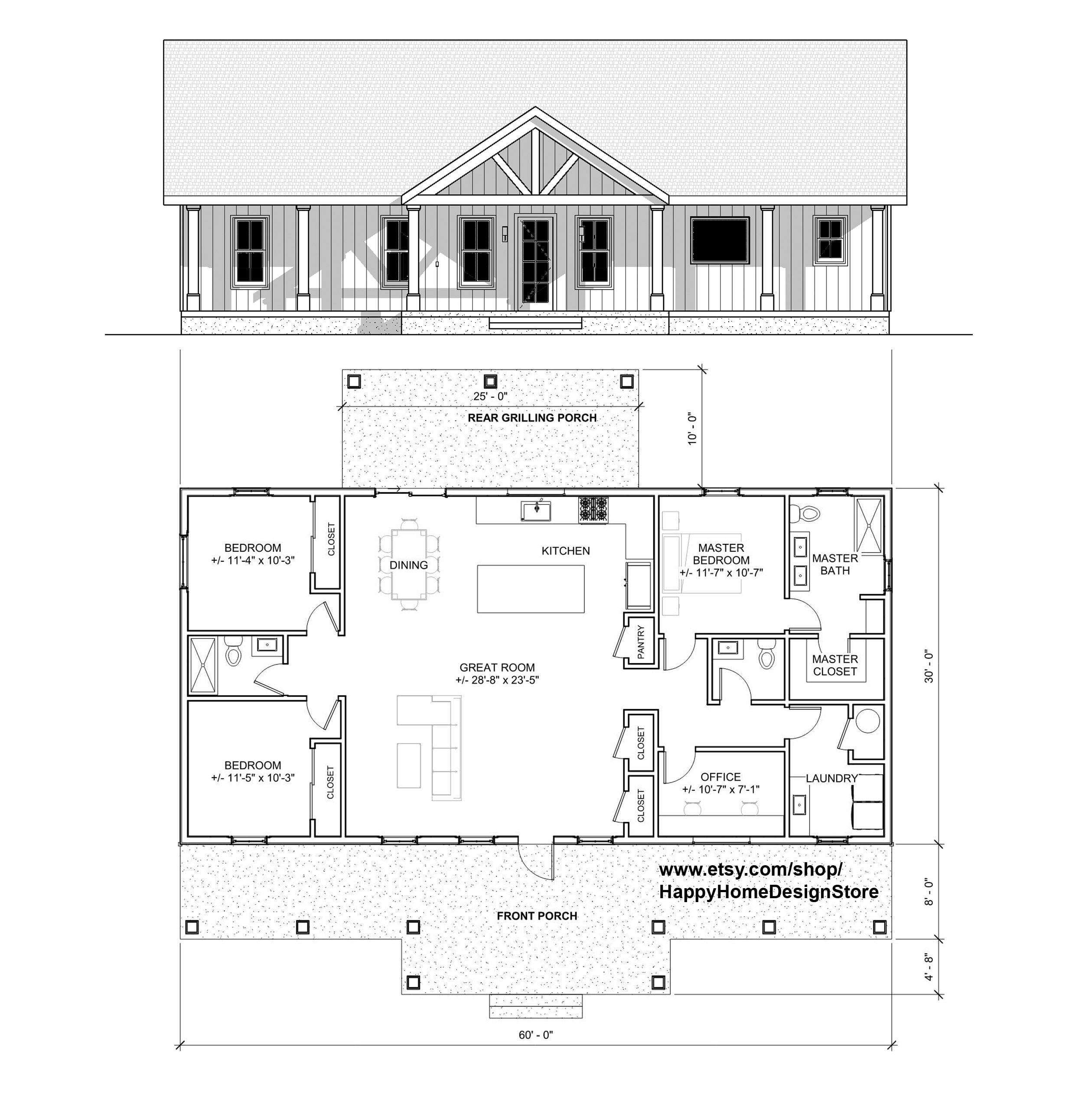 Homestead 3 Bed 2 5 Bath 60 x30 1800 SF Custom House Plans And Homestead 3 Bed 2 5 Bath 60 x30 1800 SF Custom House Plans And