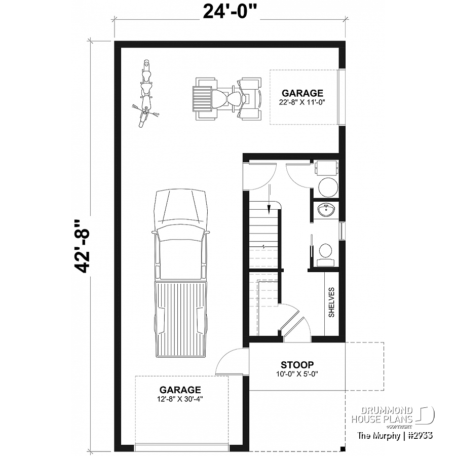 House Plan 2 Bedrooms 1 5 Bathrooms Garage 2933 Drummond 