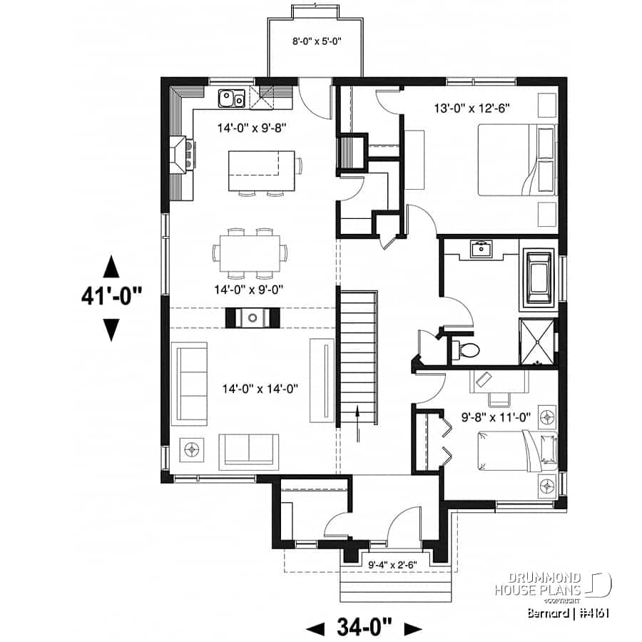 House Plan 2 Bedrooms 1 Bathrooms 4161 Drummond House Plans House Plan 2 Bedrooms 1 Bathrooms 4161 Drummond House Plans